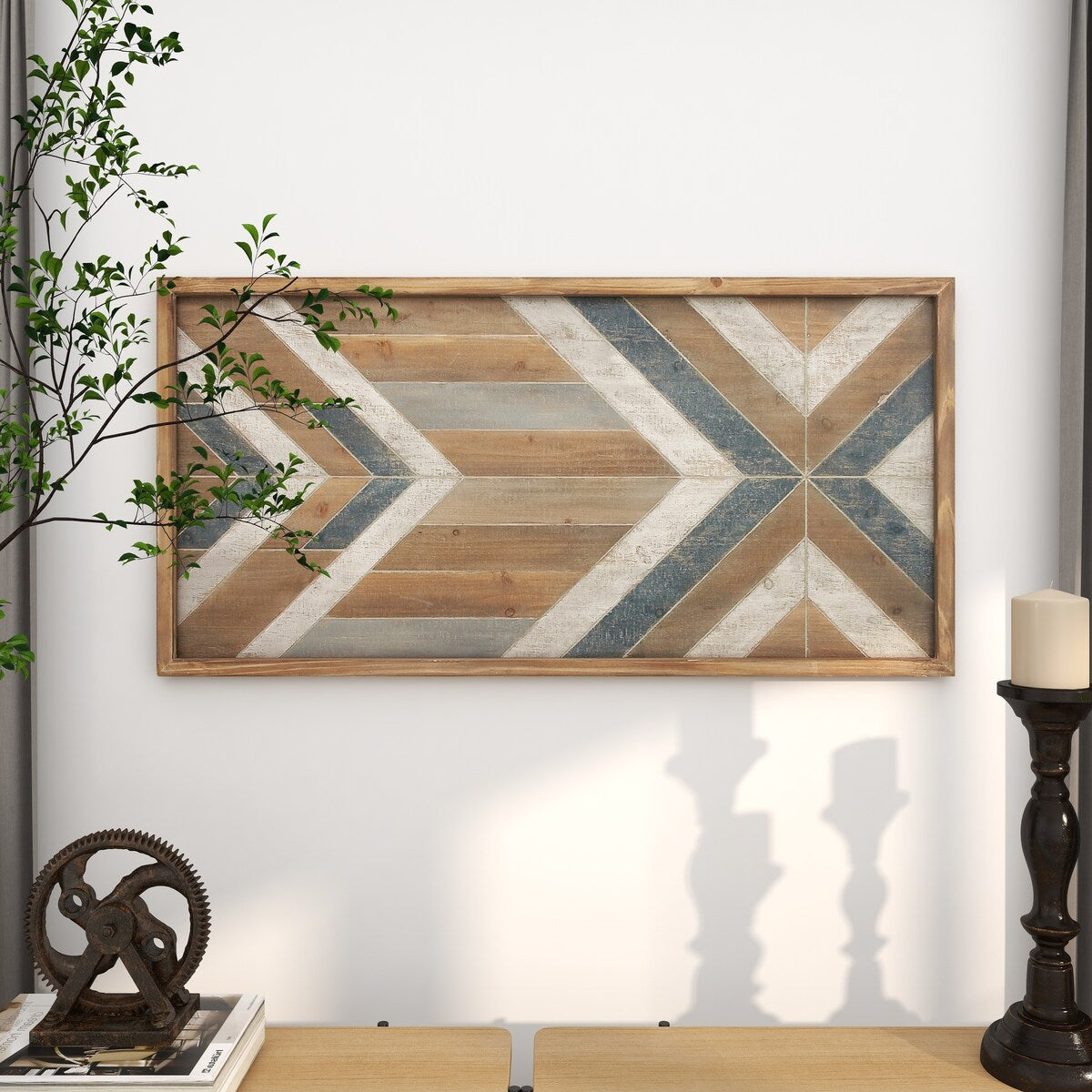 Wooden Geometric Handmade Southwestern Home Wall Decor - Multi Colored - Roche River Decor