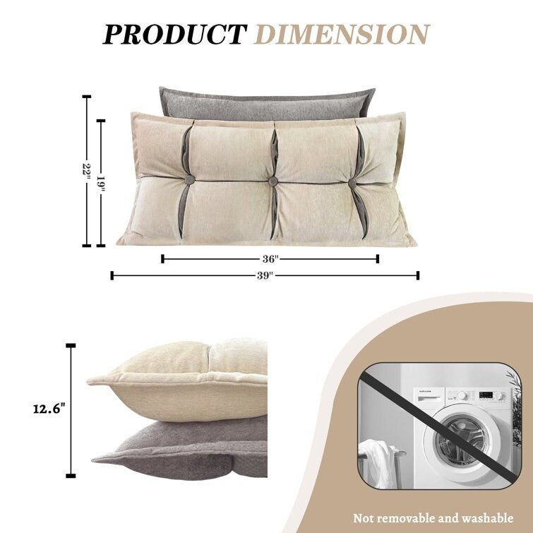 Double Layer Headboard Reading Pillow, Versatile Bed Backrest Pillow.