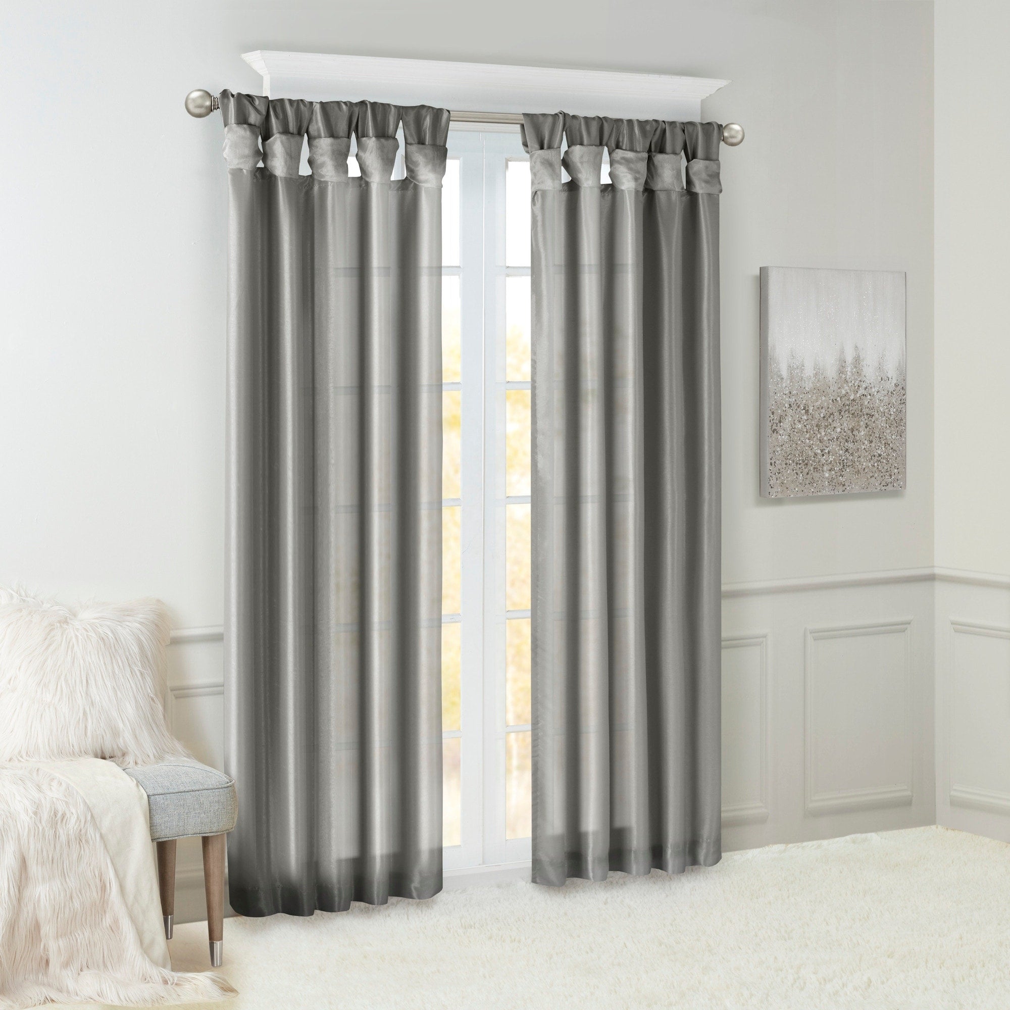 Madison Park Natalie Twisted Tab Lined Single Curtain Panel