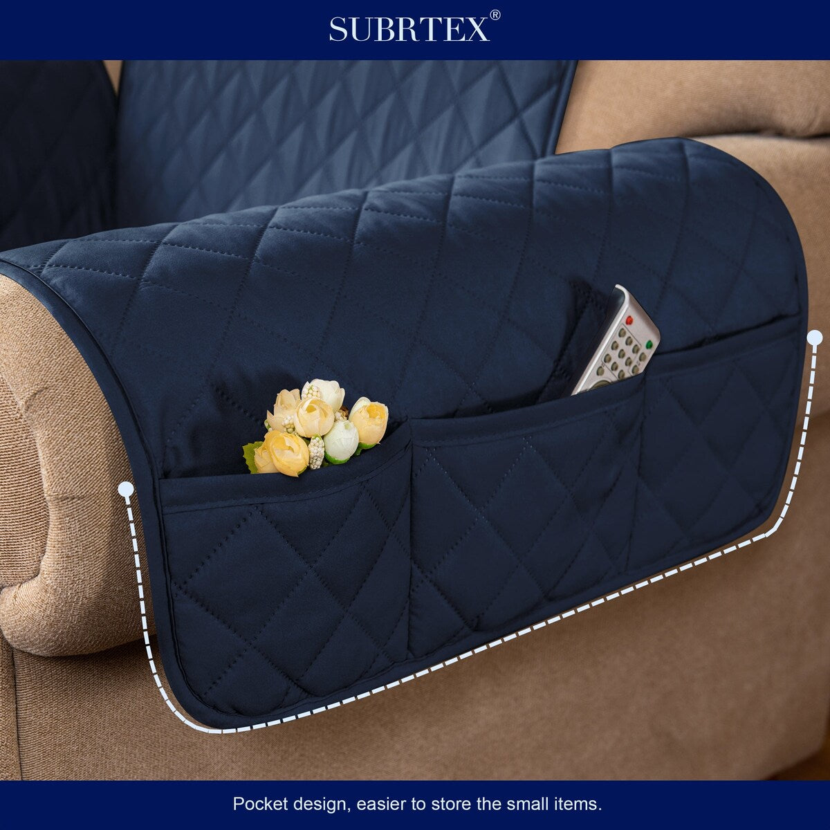 Subrtex Loveseat Reversible Couch Cover Quilted Slipcover Furniture Protector