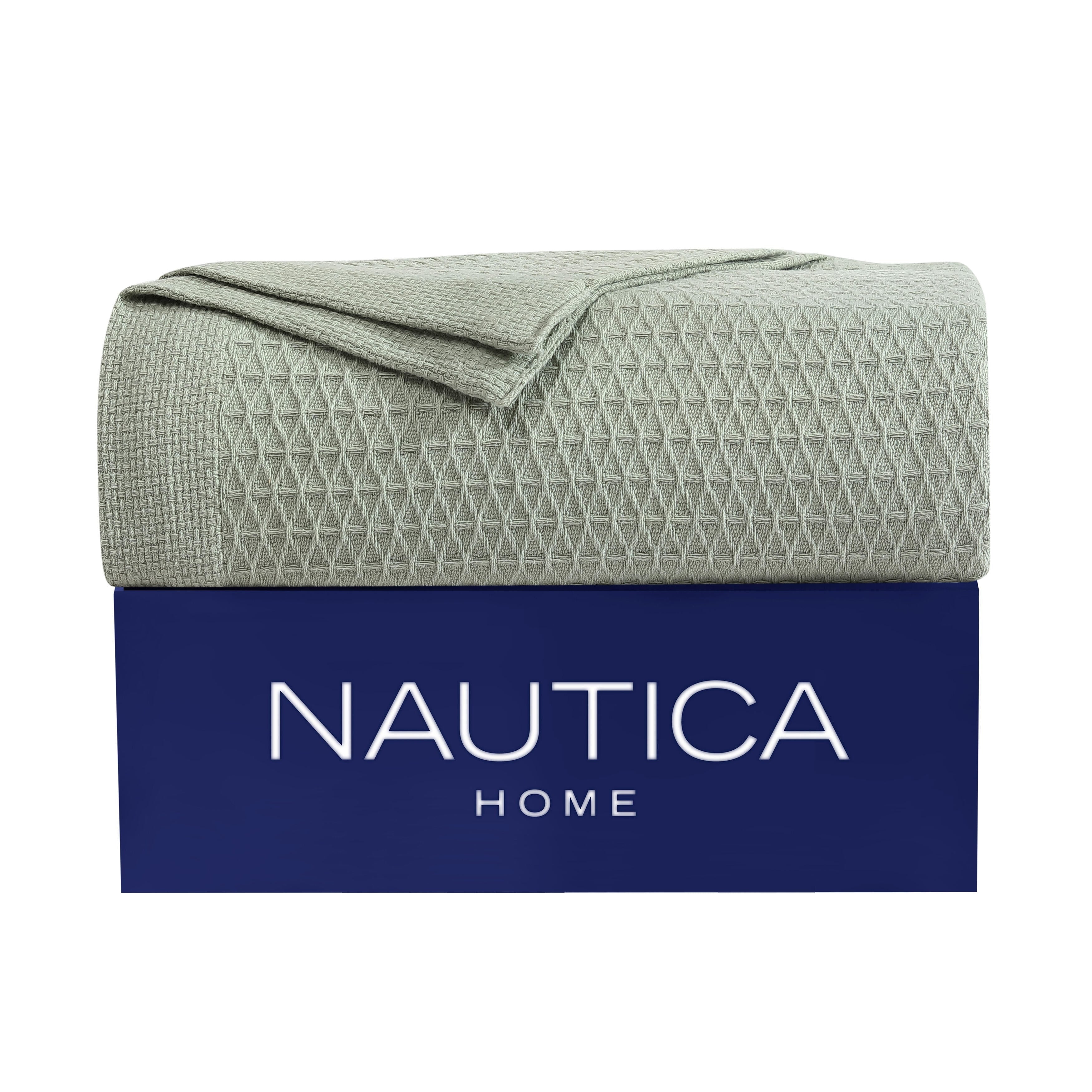 Nautica Baird Diamond Knit Solid Cotton Blanket