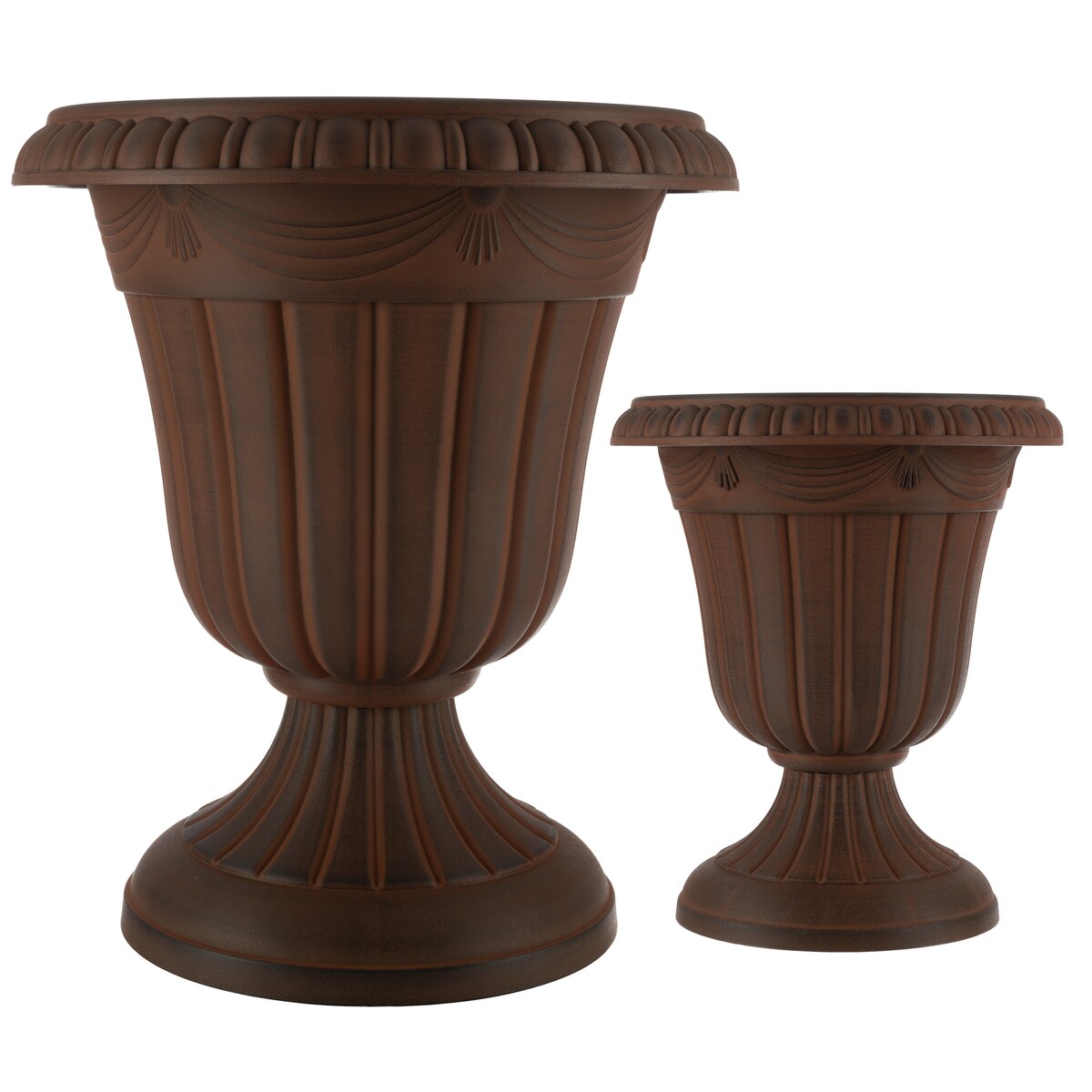 Pure Garden Large and Small Outdoor Urn Planter 2-Pack - Pack of 2