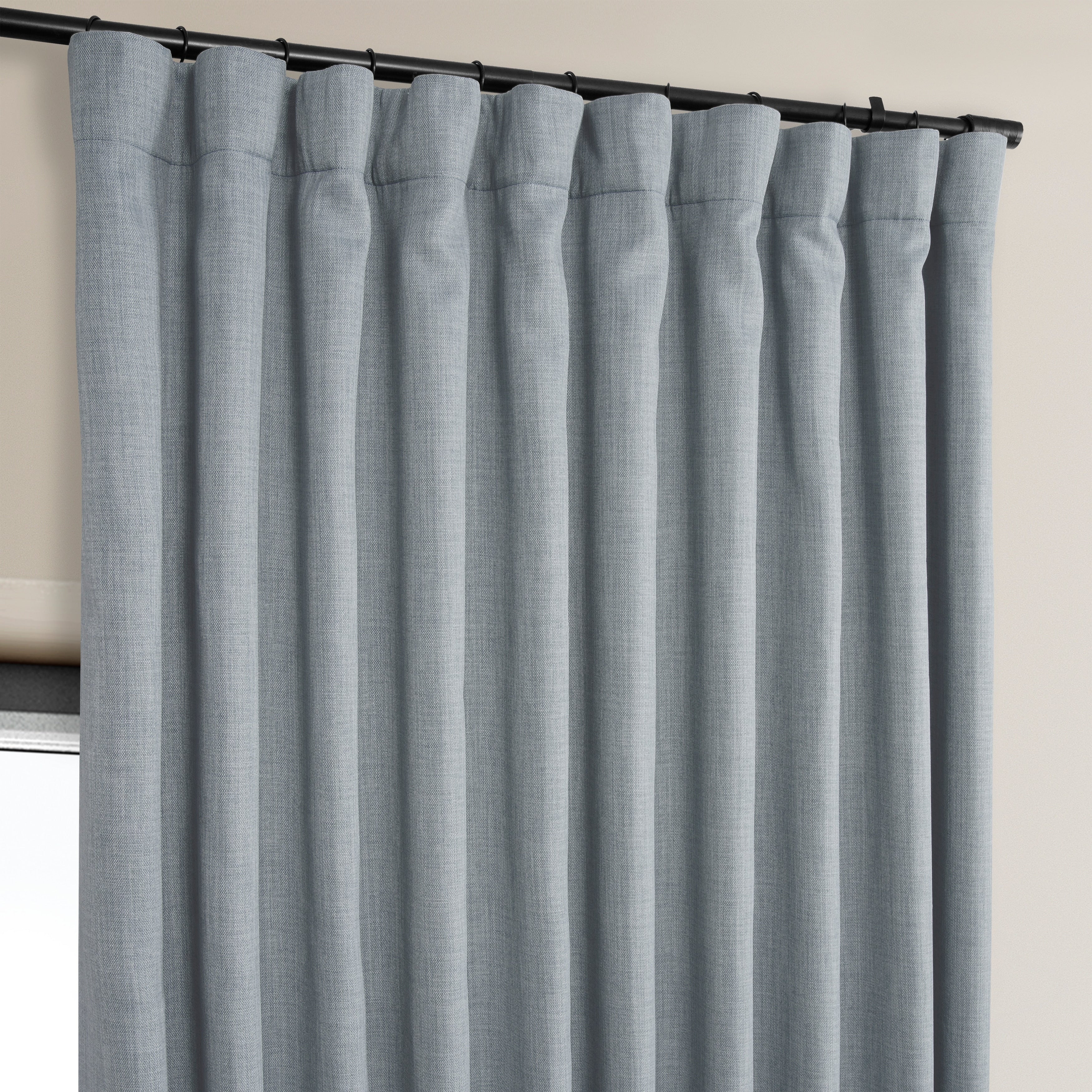 Exclusive Fabrics Faux Linen Extra Wide Room Darkening Curtains (1 Panel)