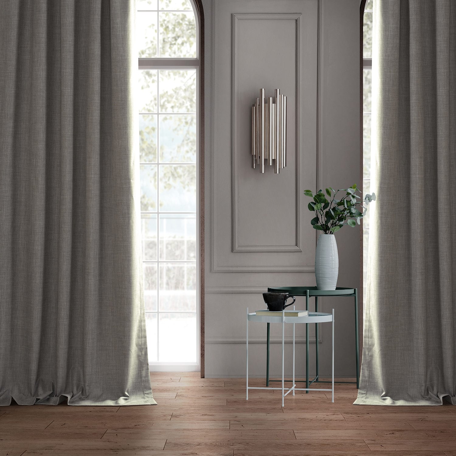 Exclusive Fabrics Performance Linen Luxury Blackout Curtains (1 Panel) - Thermal Insulation, Elegant Blackout Drapery