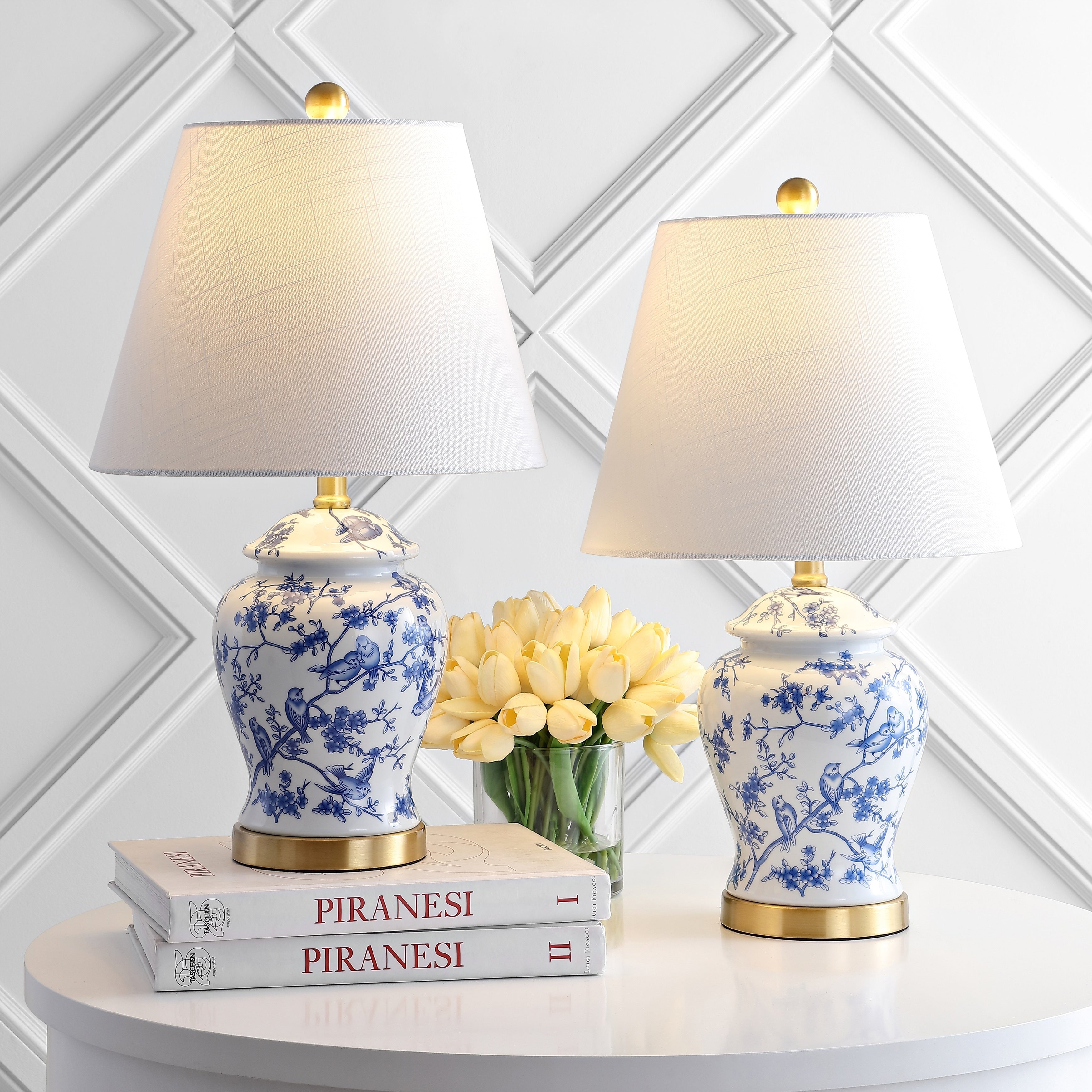 Choi 22 Chinoiserie Table Lamp, Blue/White (Set of 2) by JONATHAN Y