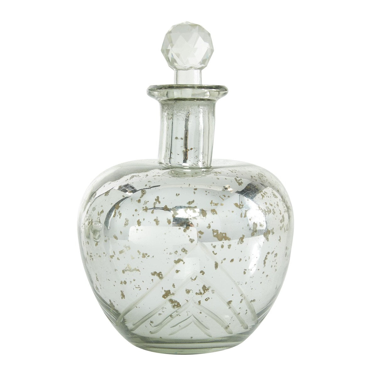 Glass Living Room Decorative Jars with Crystal Stoppers - Set of 3 Silver - Roche River Decor