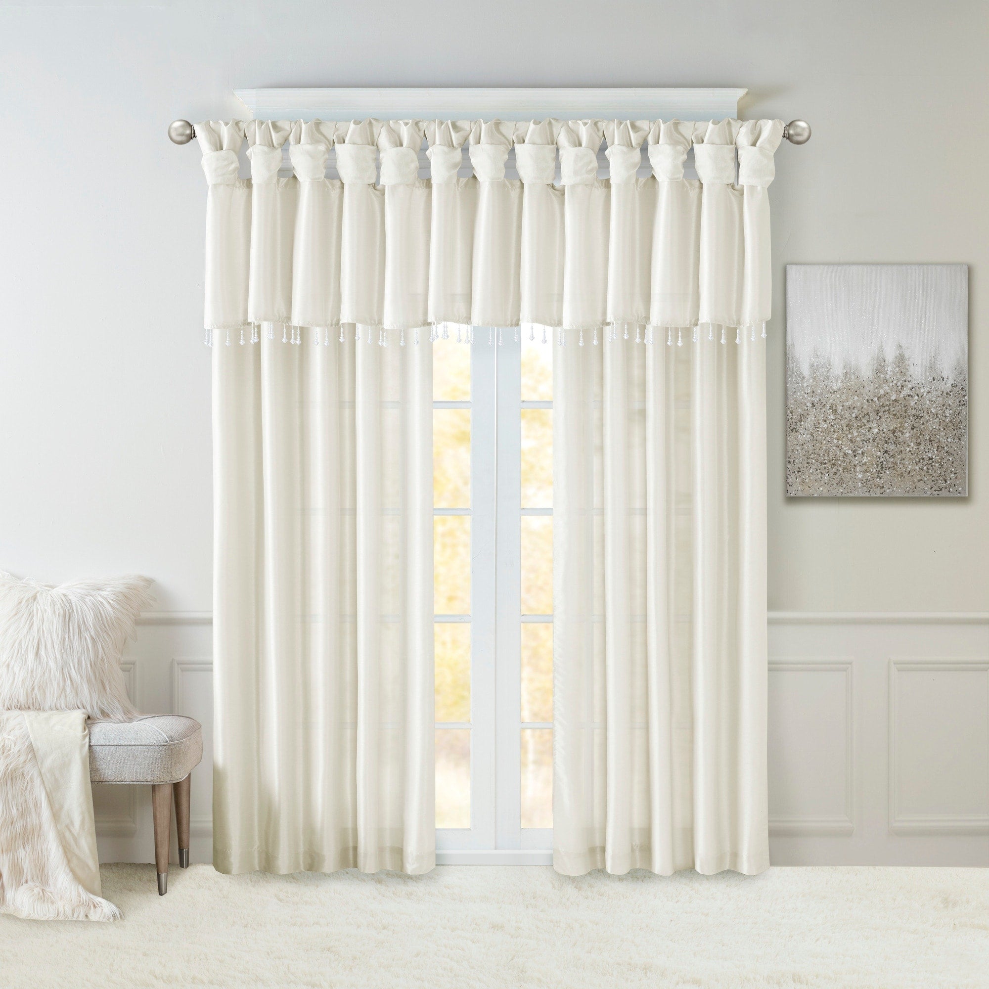 Madison Park Natalie Twisted Tab Lined Single Curtain Panel