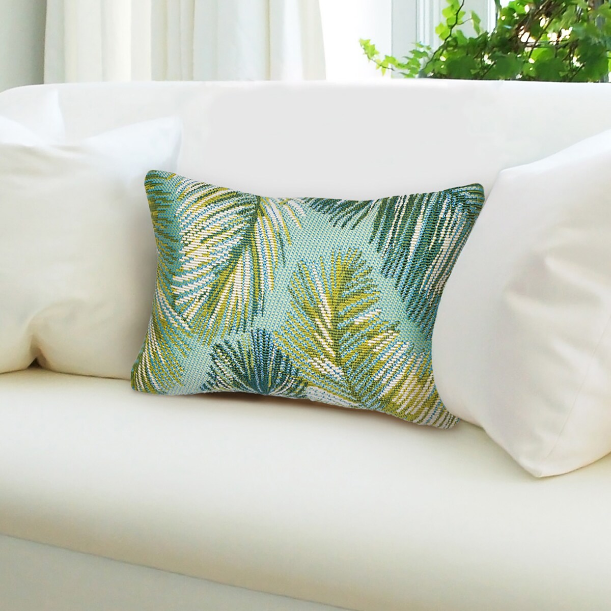 Liora Manne Marina Palm Border Indoor/Outdoor Pillow