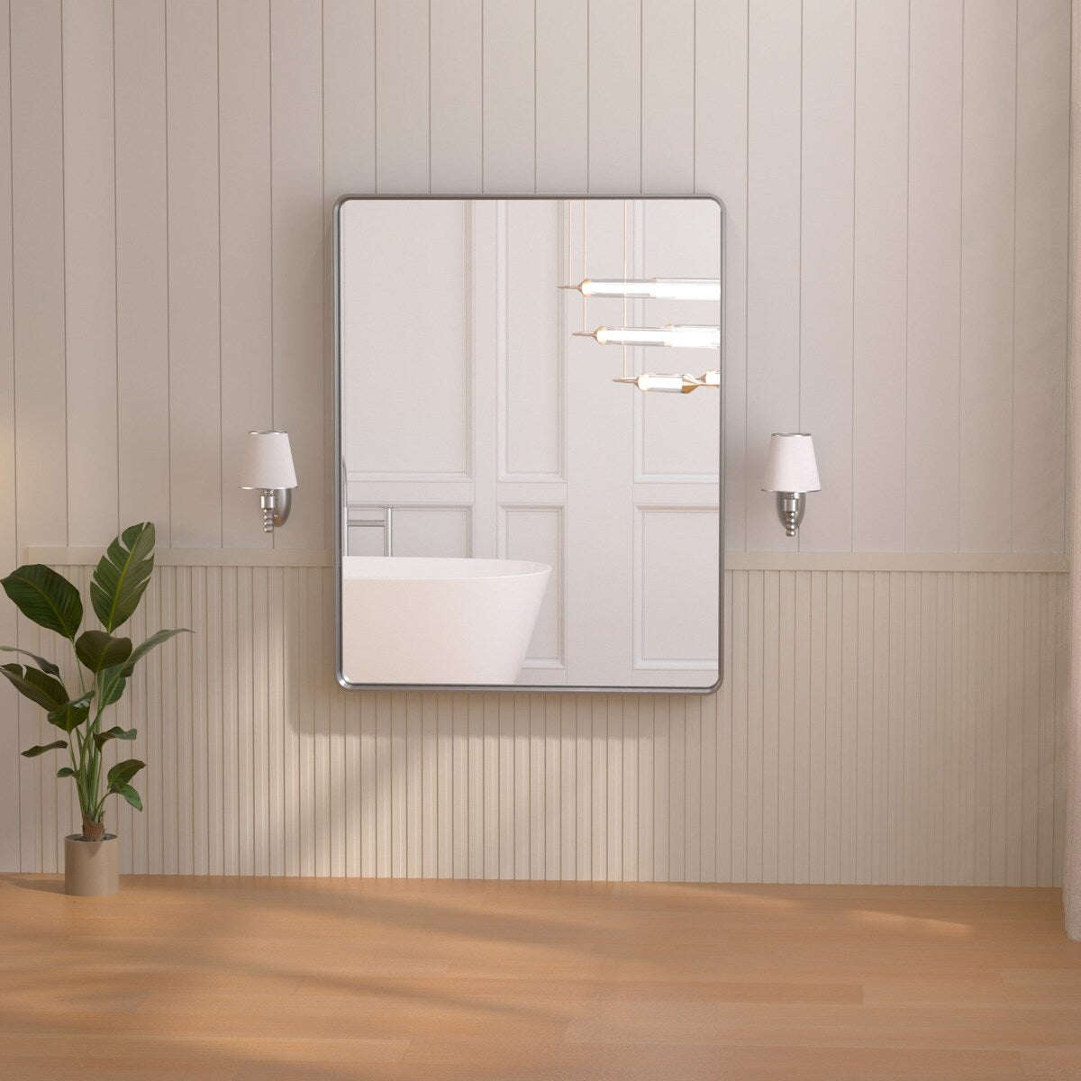 TETOTE Modern Metal Frame Wall Mounted Bathroom Vanity Mirror