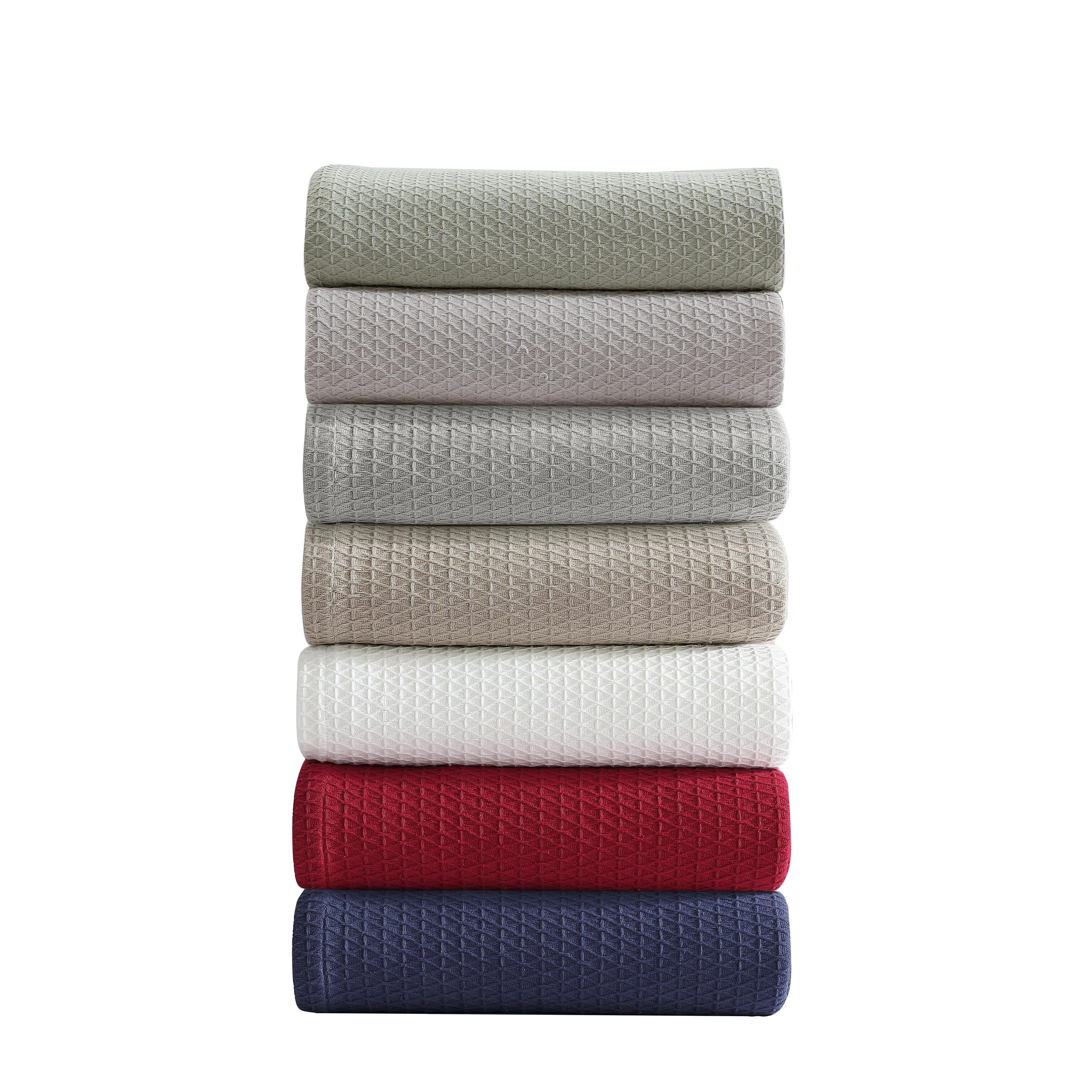 Nautica Baird Diamond Knit Solid Cotton Blanket