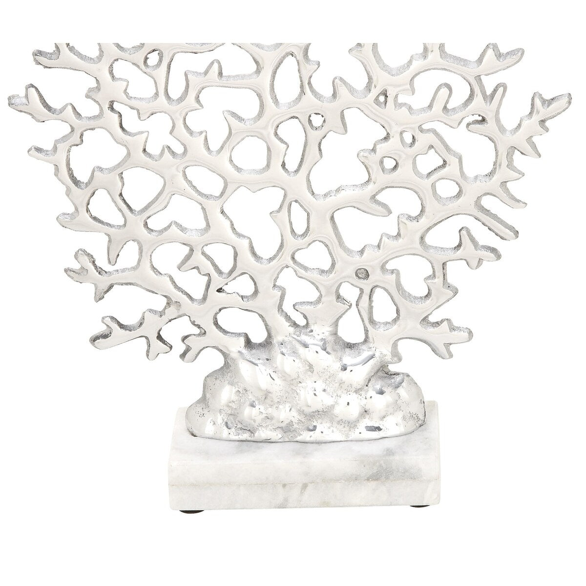 Marble Coral Decorative Sculpture - Silver - Roche River Decor