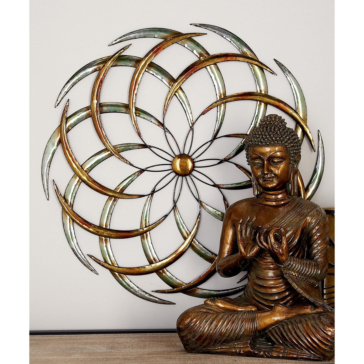 Metal Starburst Wind Spinner Inspired Home Wall Decor - Multi Colored - Roche River Decor