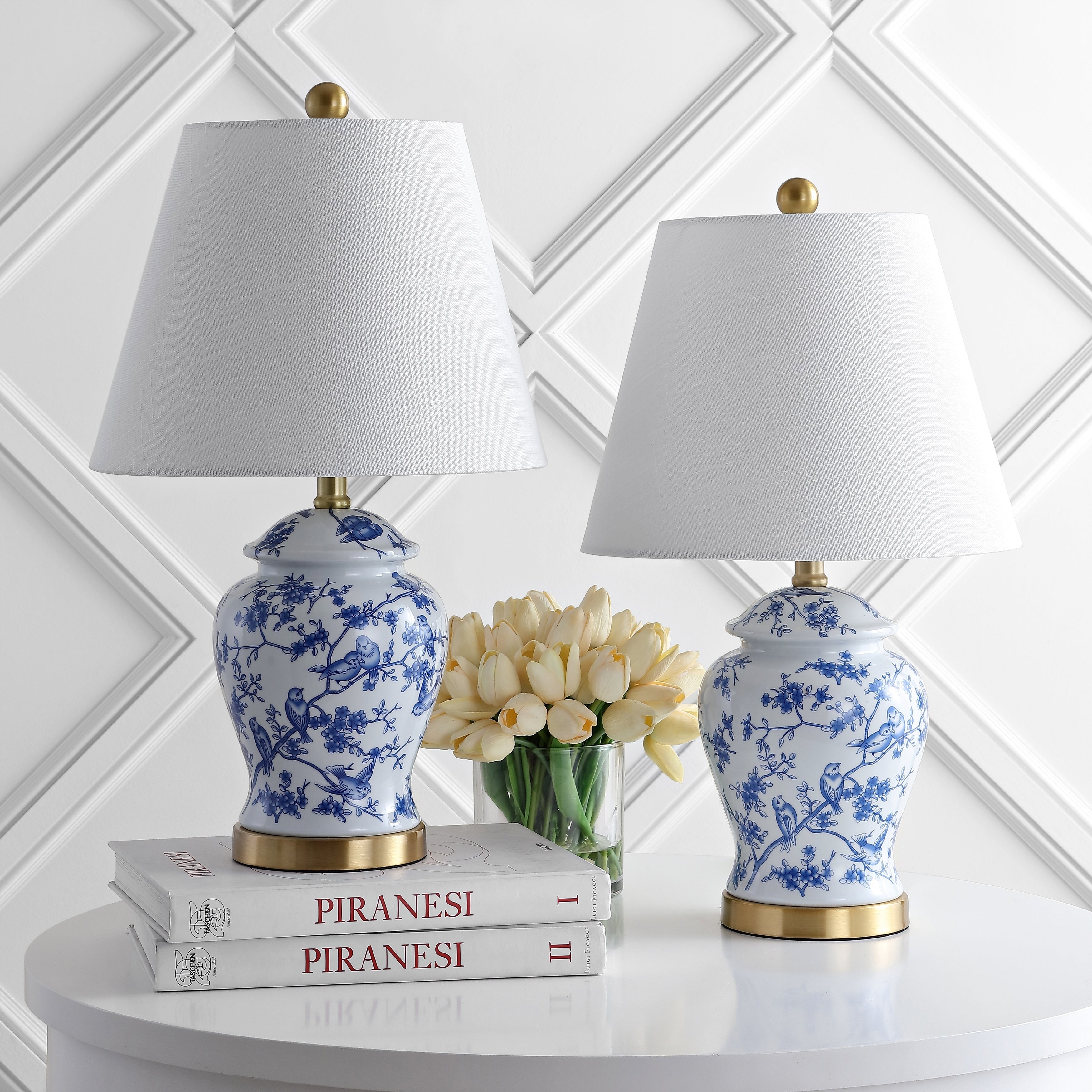 Choi 22 Chinoiserie Table Lamp, Blue/White (Set of 2) by JONATHAN Y