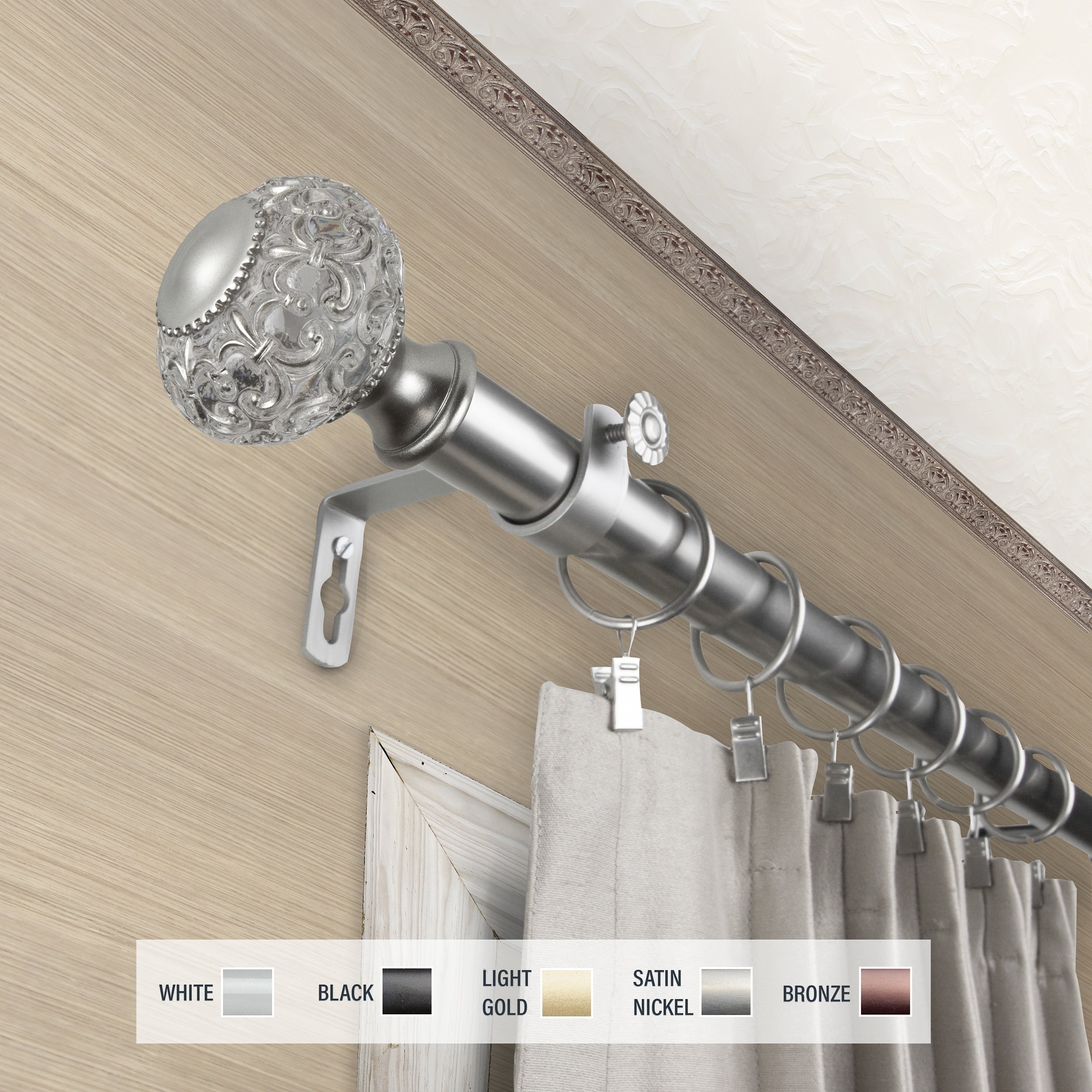 InStyleDesign Sadie 1 inch Diameter Adjustable Curtain Rod