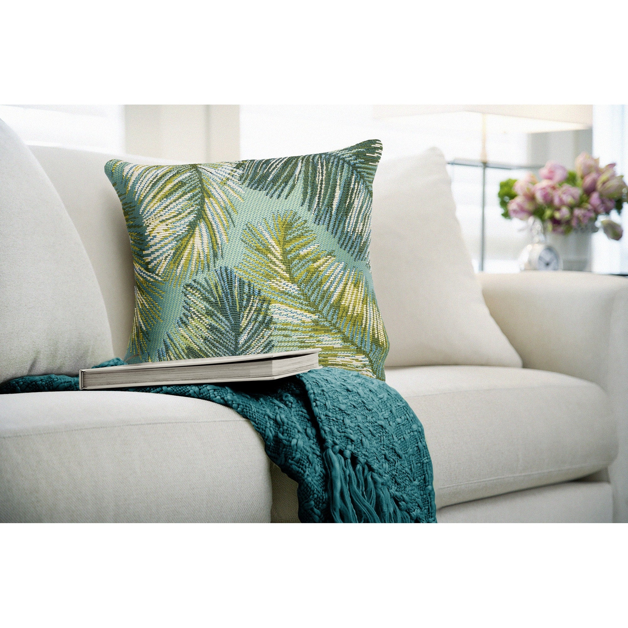 Liora Manne Marina Palm Border Indoor/Outdoor Pillow