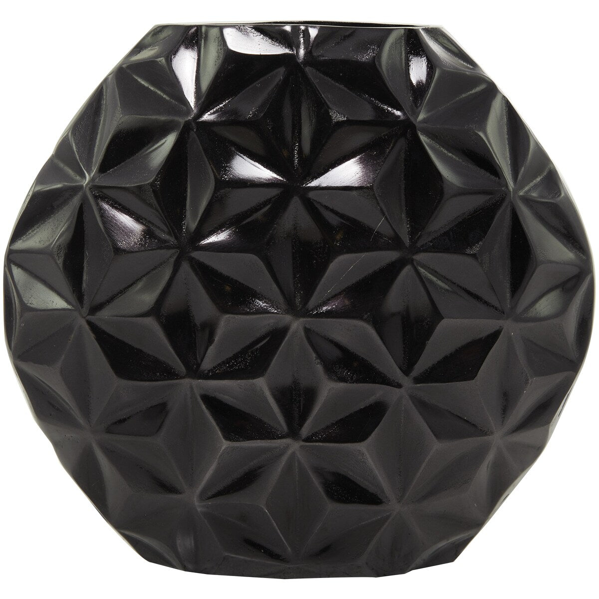 Aluminum Metal Geometric Faceted Decorative Vase - Silver, Black or Gold - CosmoLiving by Cosmopolitan