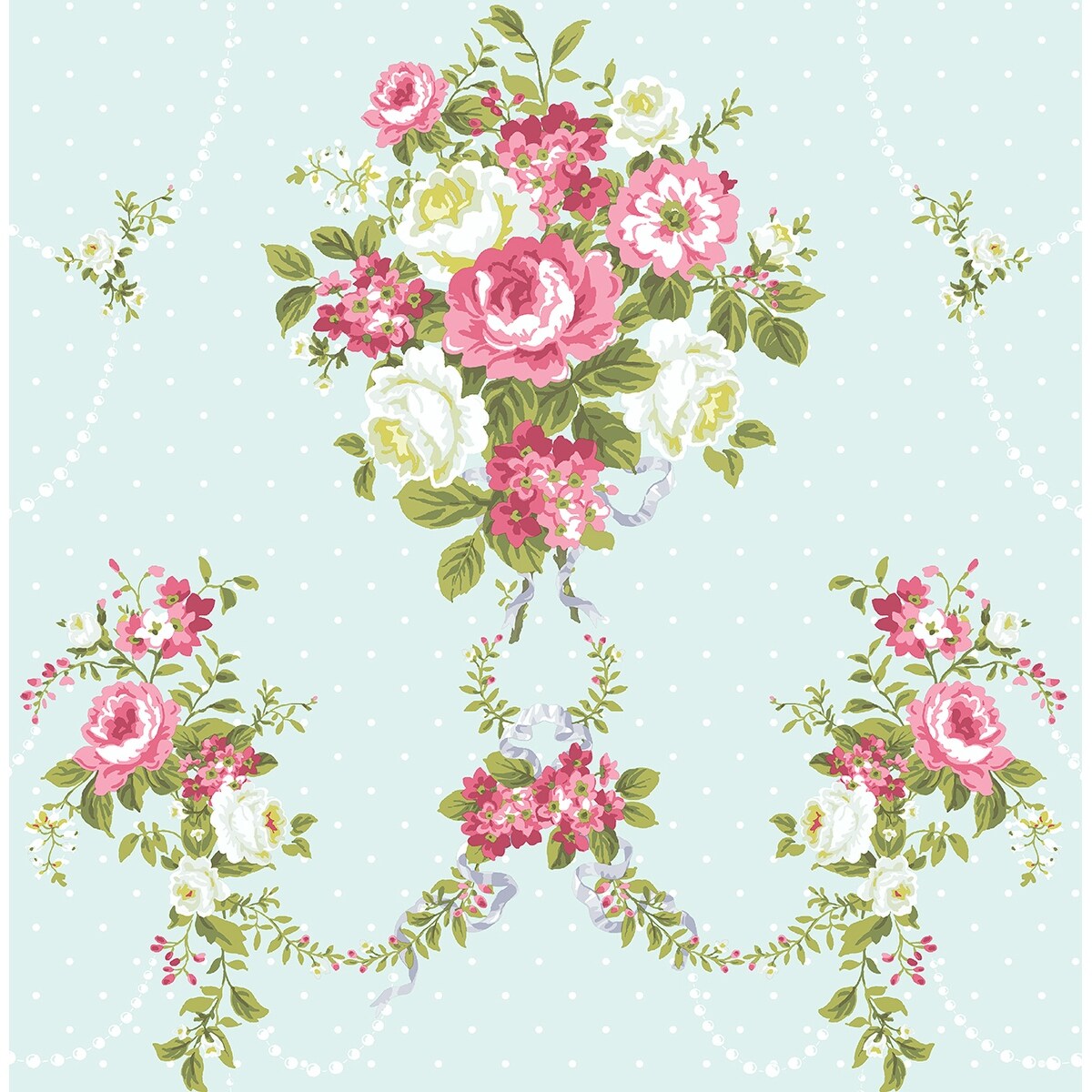 Seabrook Designs Floral Bouquets Unpasted Wallpaper