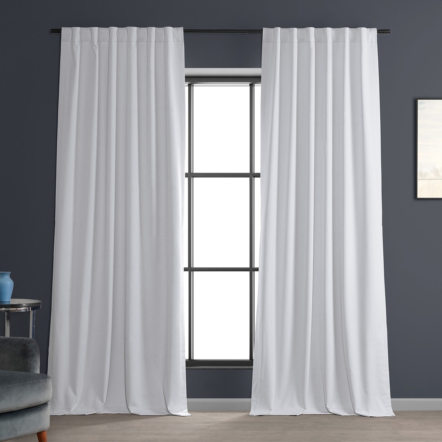 Exclusive Fabrics Performance Linen Luxury Blackout Curtains (1 Panel) - Thermal Insulation, Elegant Blackout Drapery