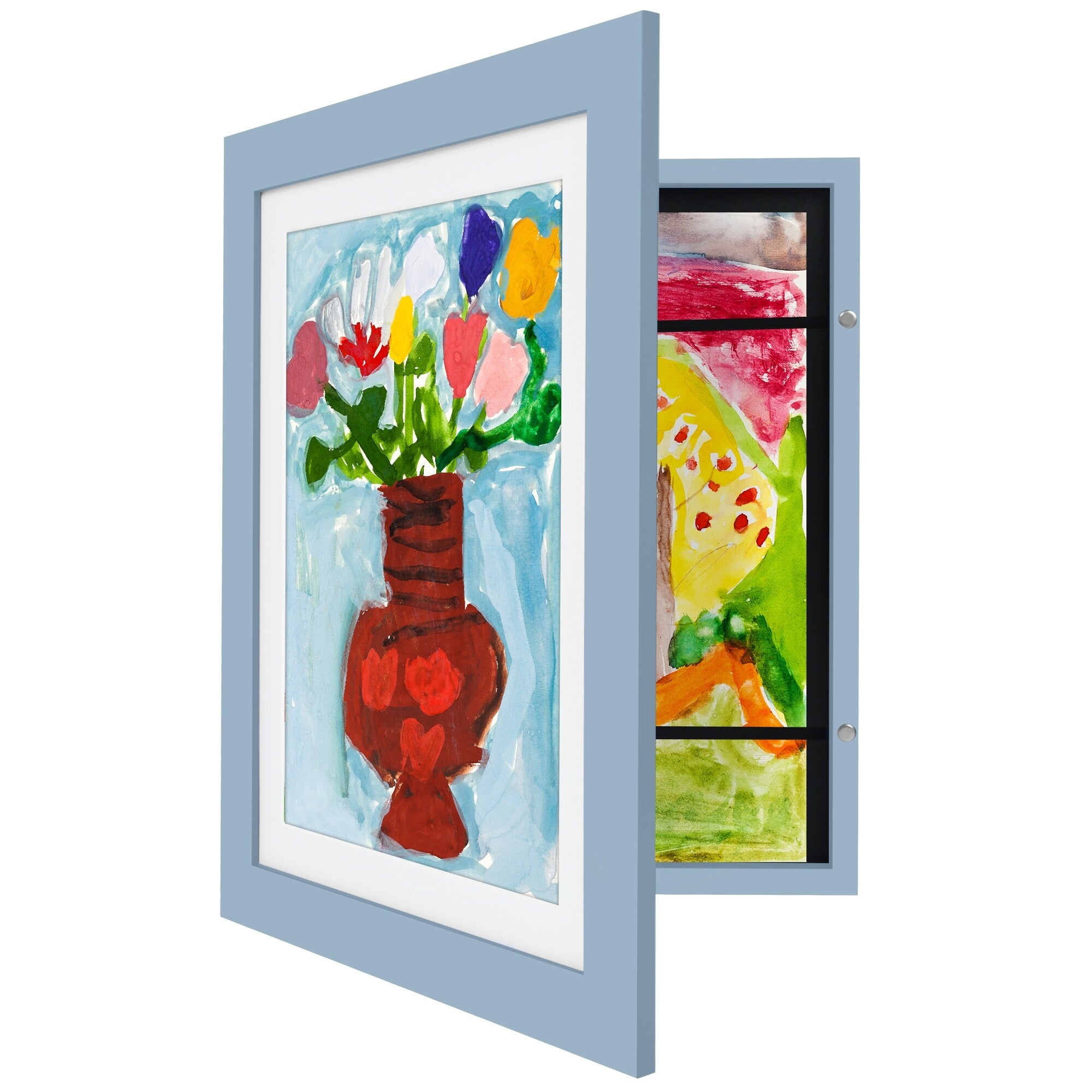 Americanflat 10x12.5 Front-loading Kids Art Frame with Mat