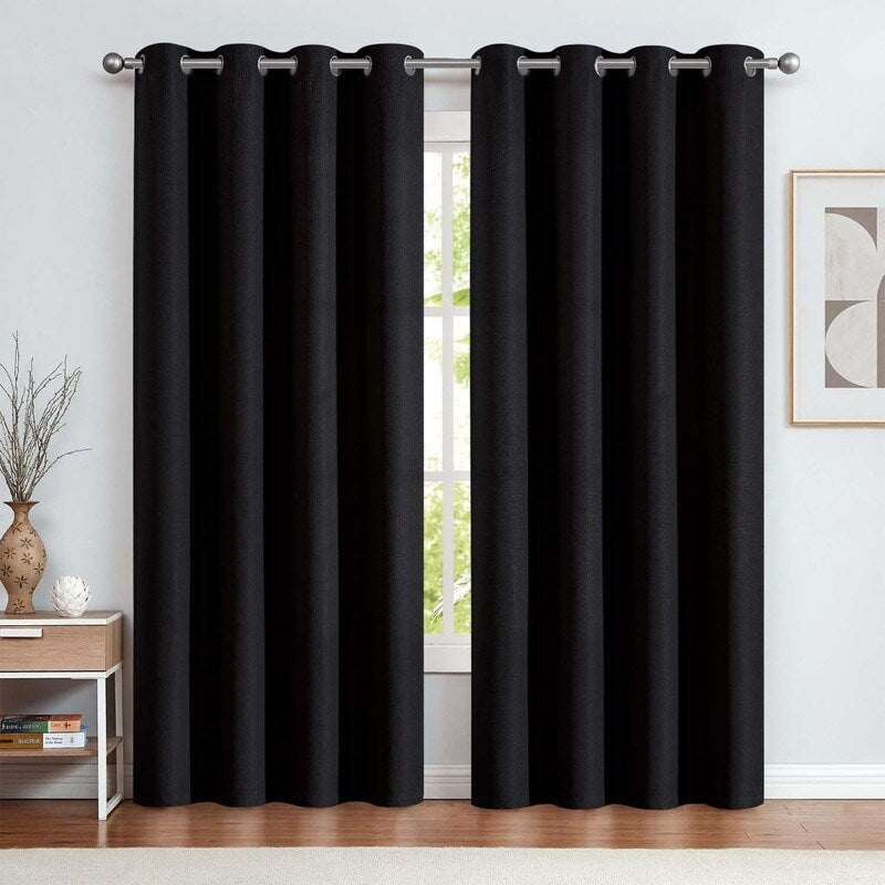 Blackout Curtains 84 Inch Length, 2 Panel Set, Living Room Insulated Curtains - 84L x 54W