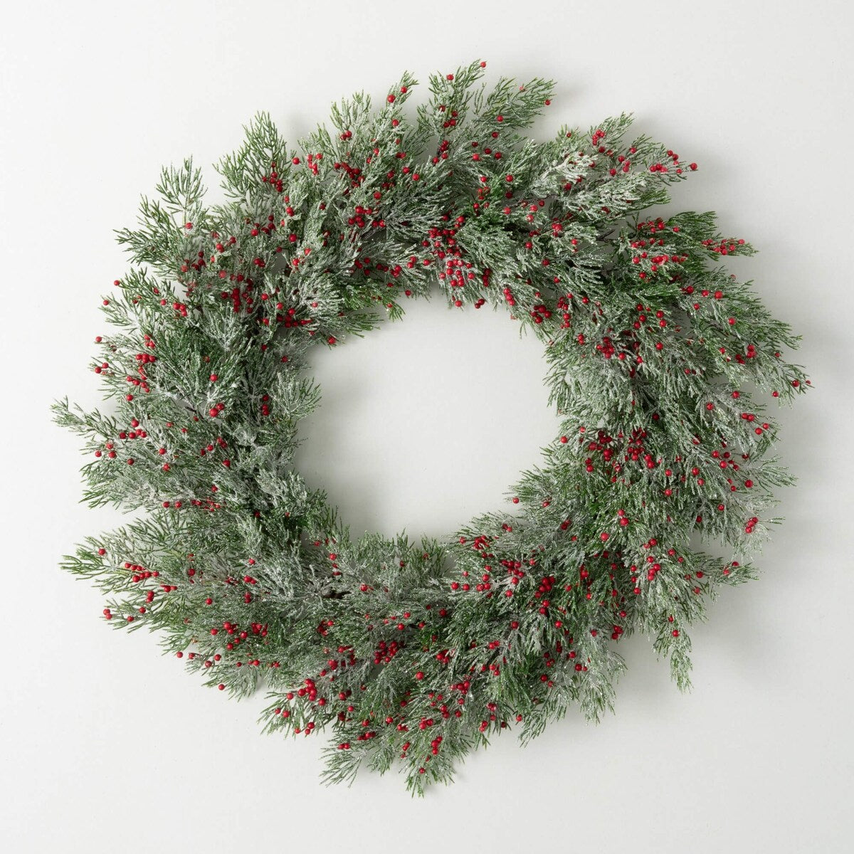 Sullivans Artificial Christmas Cedar Red Berry Wreath