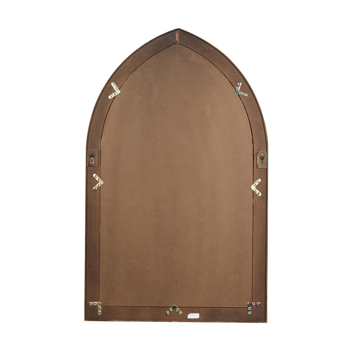 Wood Window Pane Inspired Room Wall Mirror with Arched Top and Distressing - White - Roche River Decor