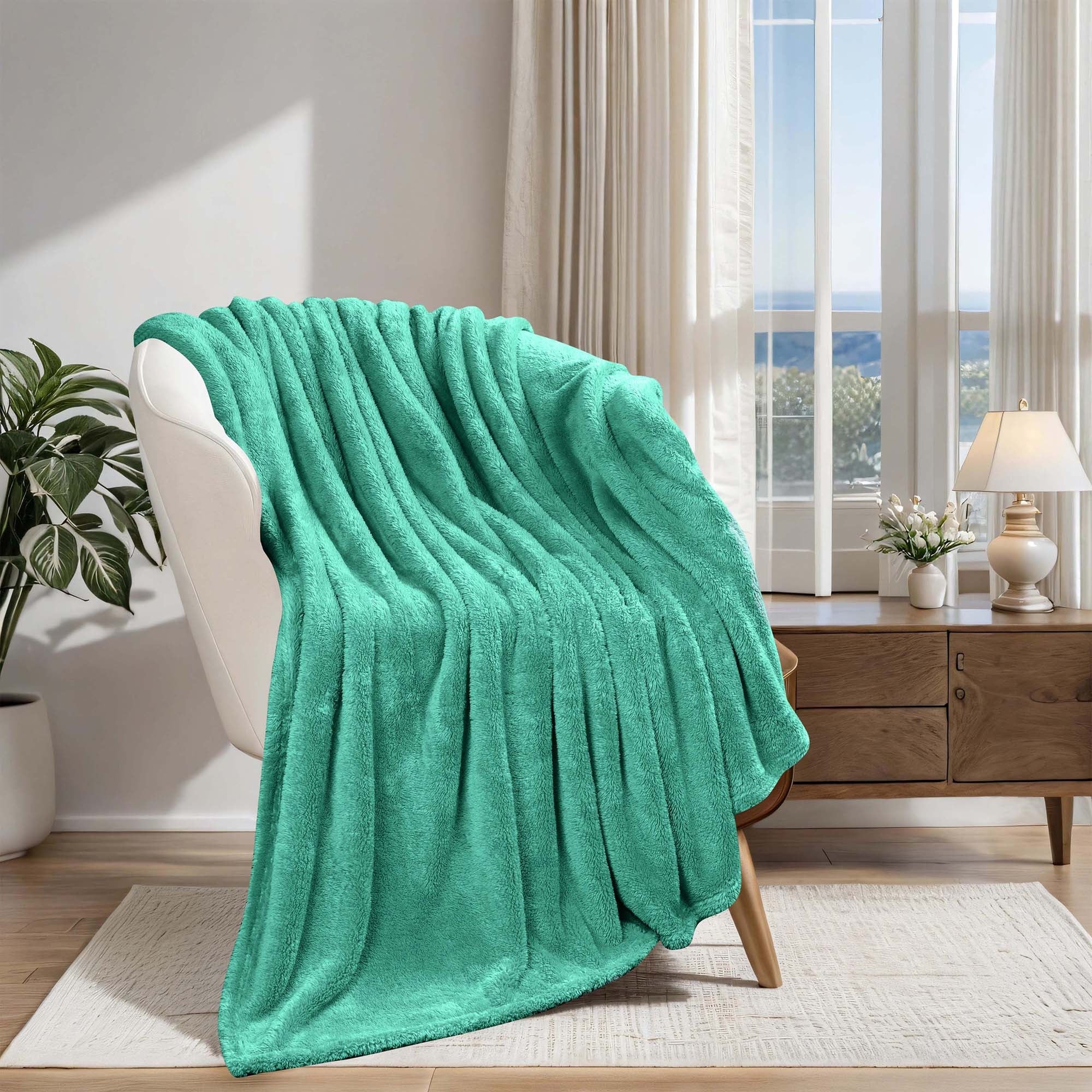 Superior Classic Solid Fleece Blanket Plush Medium Weight