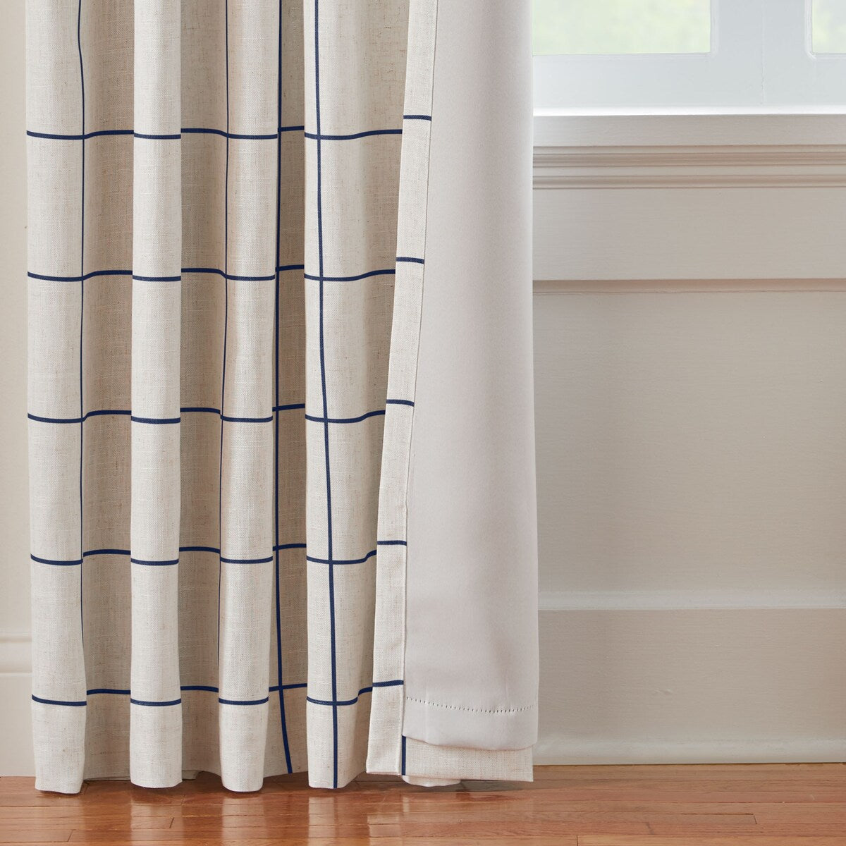 Brighton Windowpane Plaid Blackout Window Curtain Panel