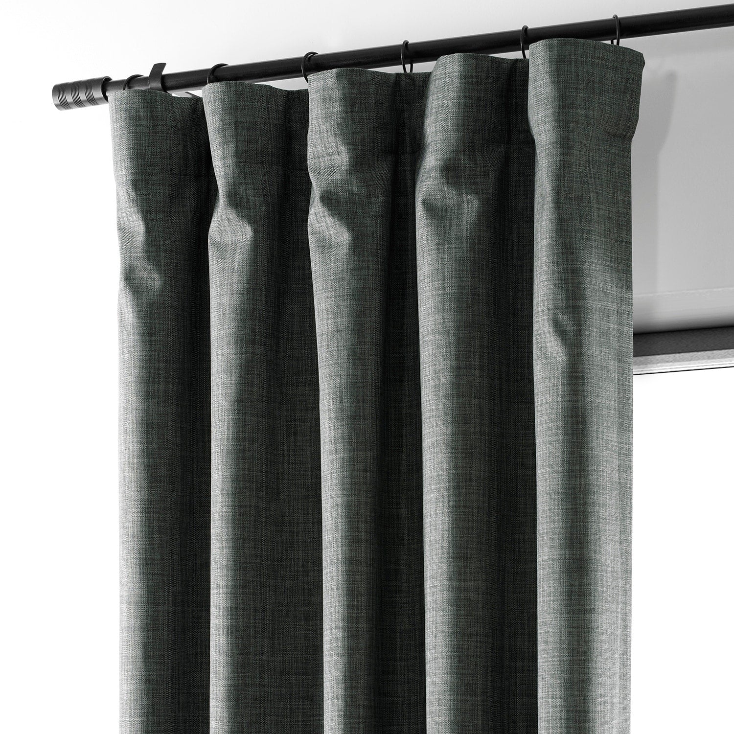 Exclusive Fabrics Performance Linen Luxury Blackout Curtains (1 Panel) - Thermal Insulation, Elegant Blackout Drapery