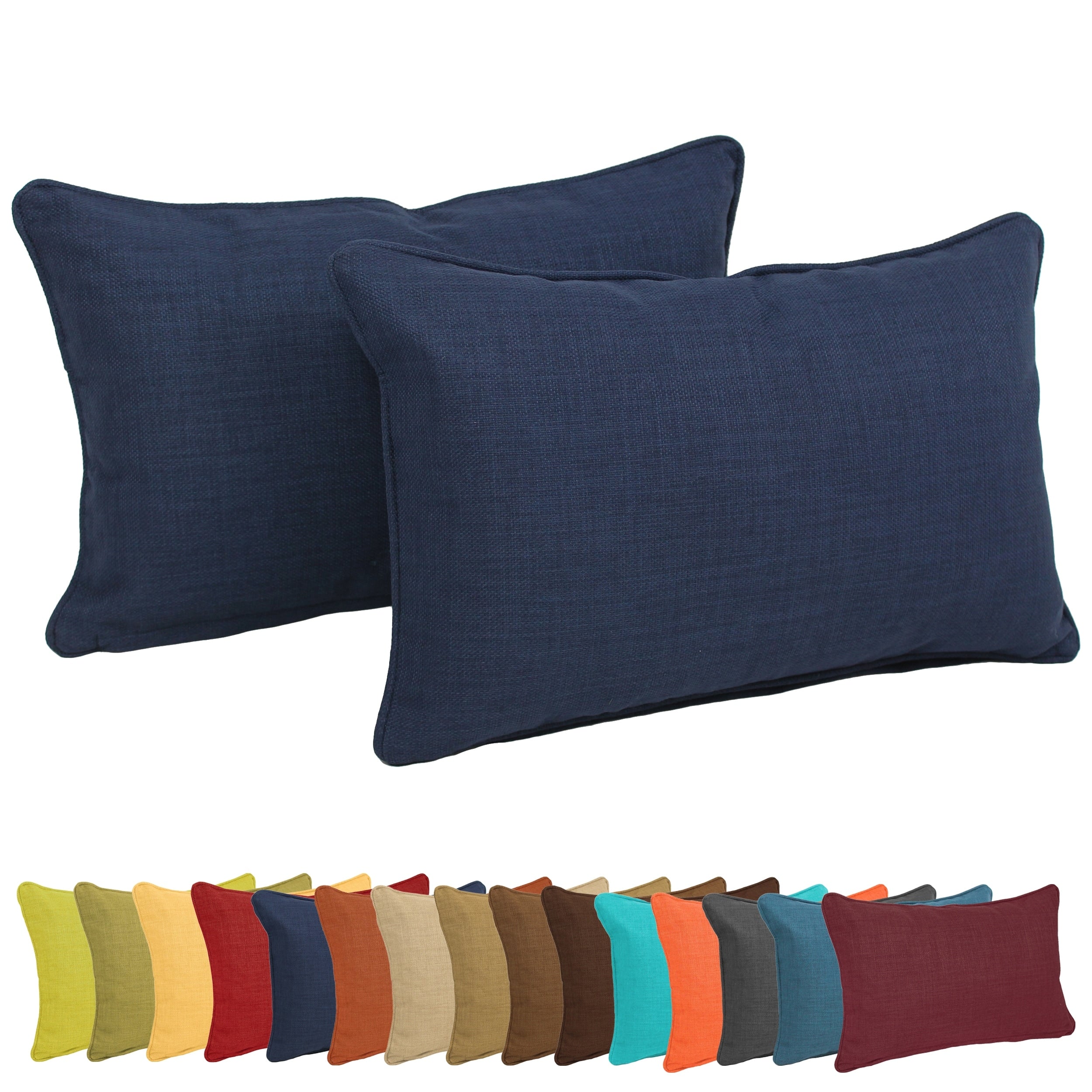 20-inch by 12-inch Indoor/Outdoor Lumbar Accent Throw Pillow (Set of 2)