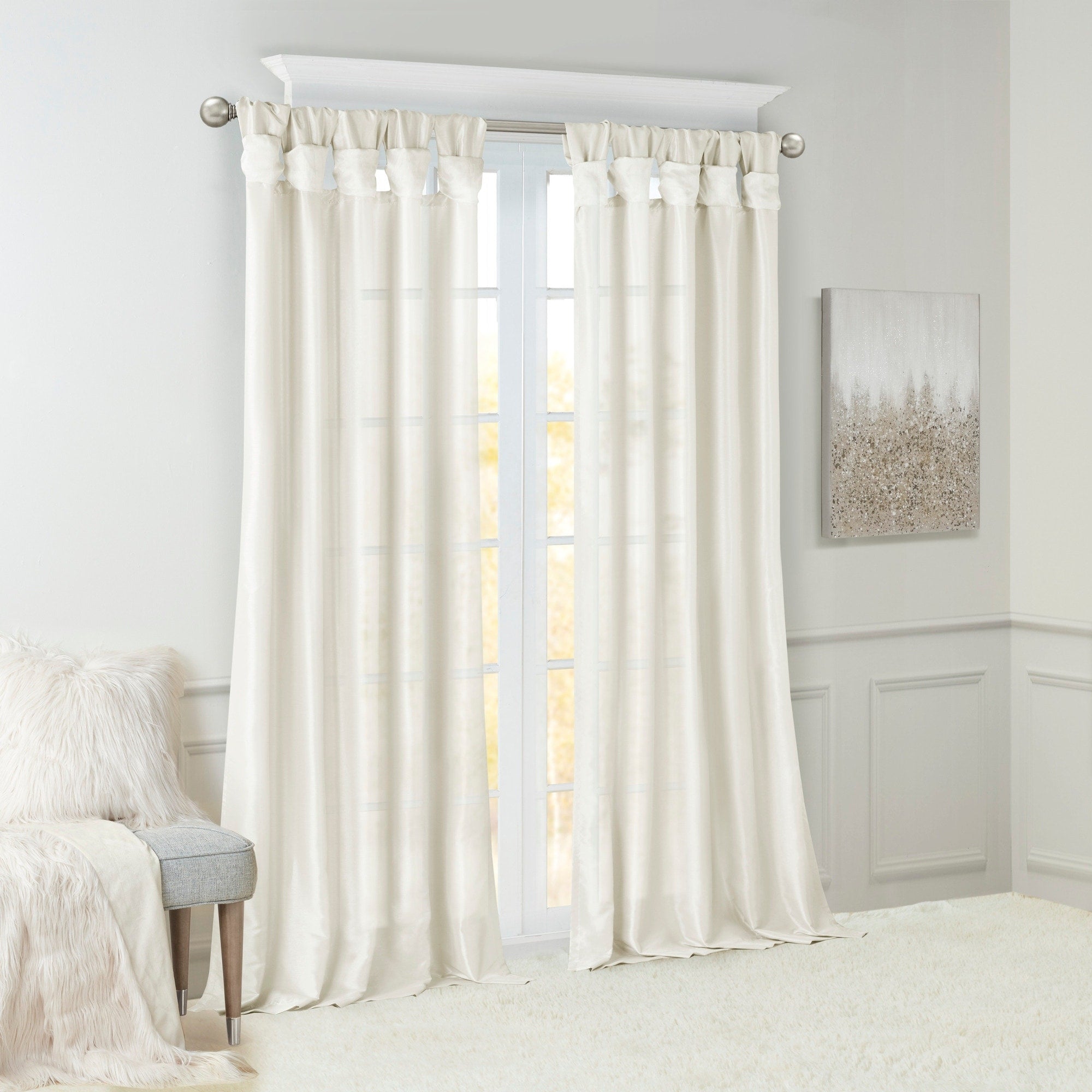 Madison Park Natalie Twisted Tab Lined Single Curtain Panel