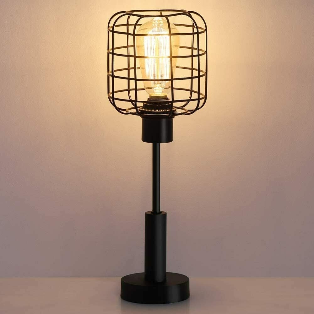 Oumilen Modern 3.9 1-Light Bedside Lamps Table Lamps with Black