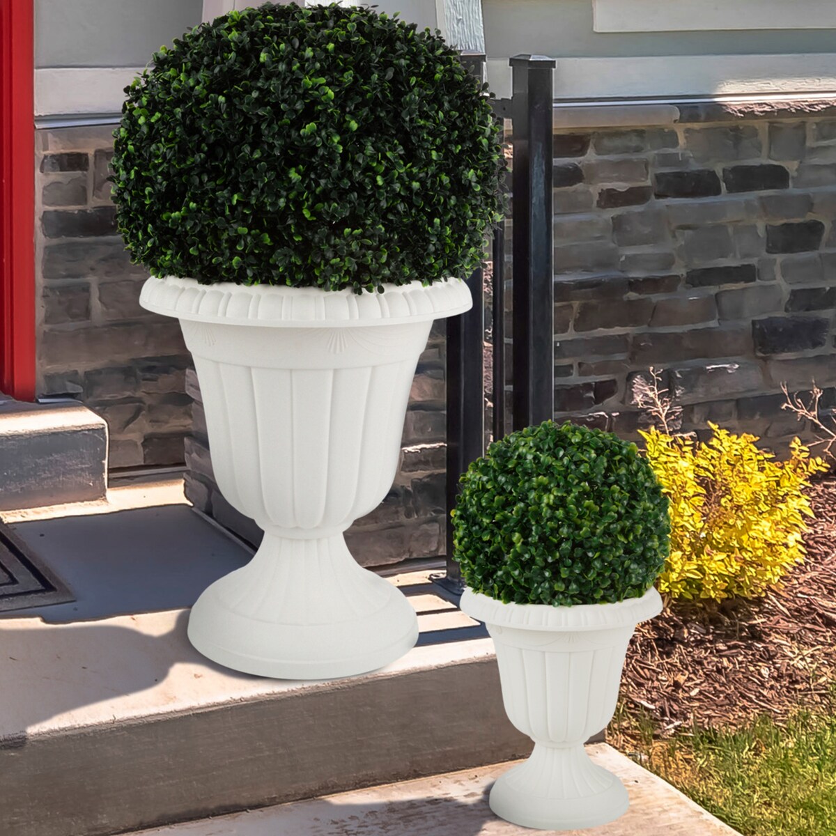 Pure Garden Large and Small Outdoor Urn Planter 2-Pack - Pack of 2