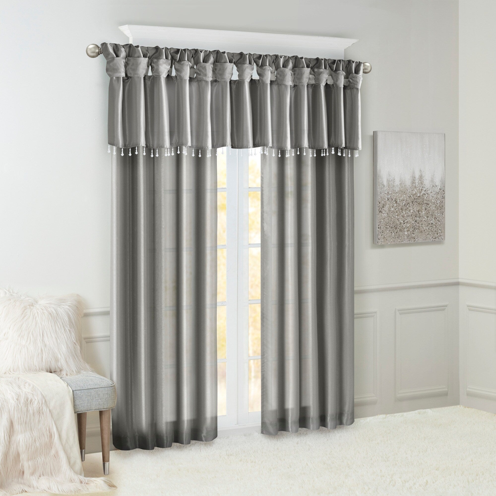 Madison Park Natalie Twisted Tab Lined Single Curtain Panel