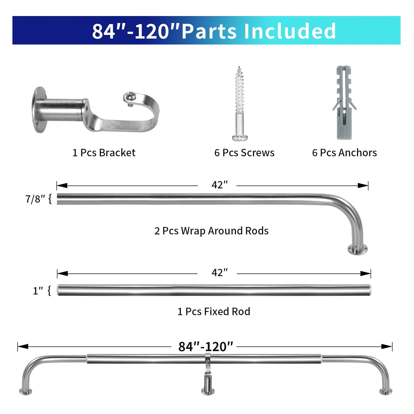 Energy-saving Wraparound Adjustable French Blackout Curtain Rod Set