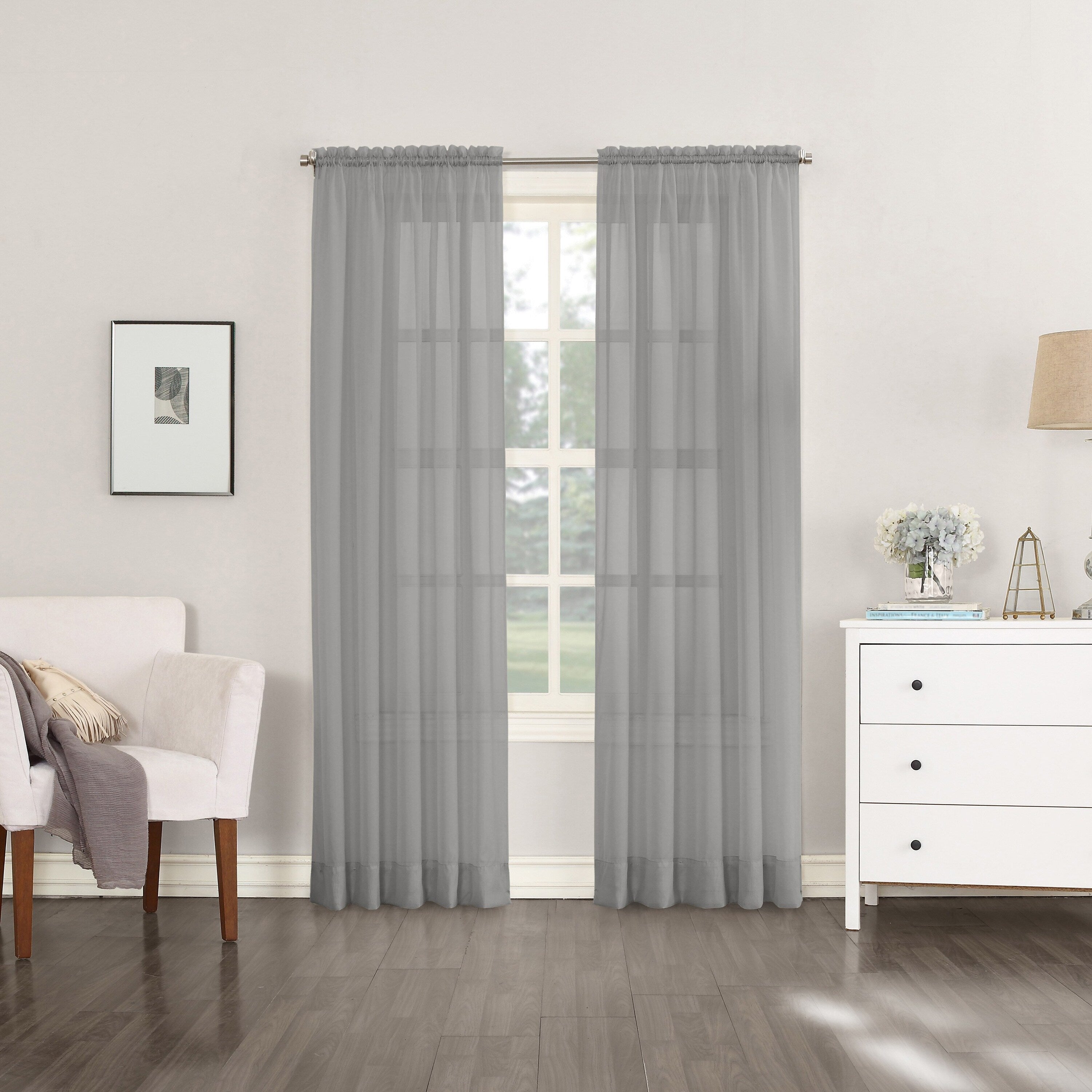 No. 918 Emily Voile Sheer Rod Pocket 1-Piece Curtain Panel, Single Panel