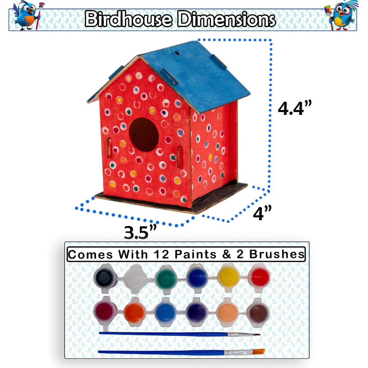 DIY Birdhouse Homemade Wooden - Build Your Own Bird House w/ Easy Painting Kit