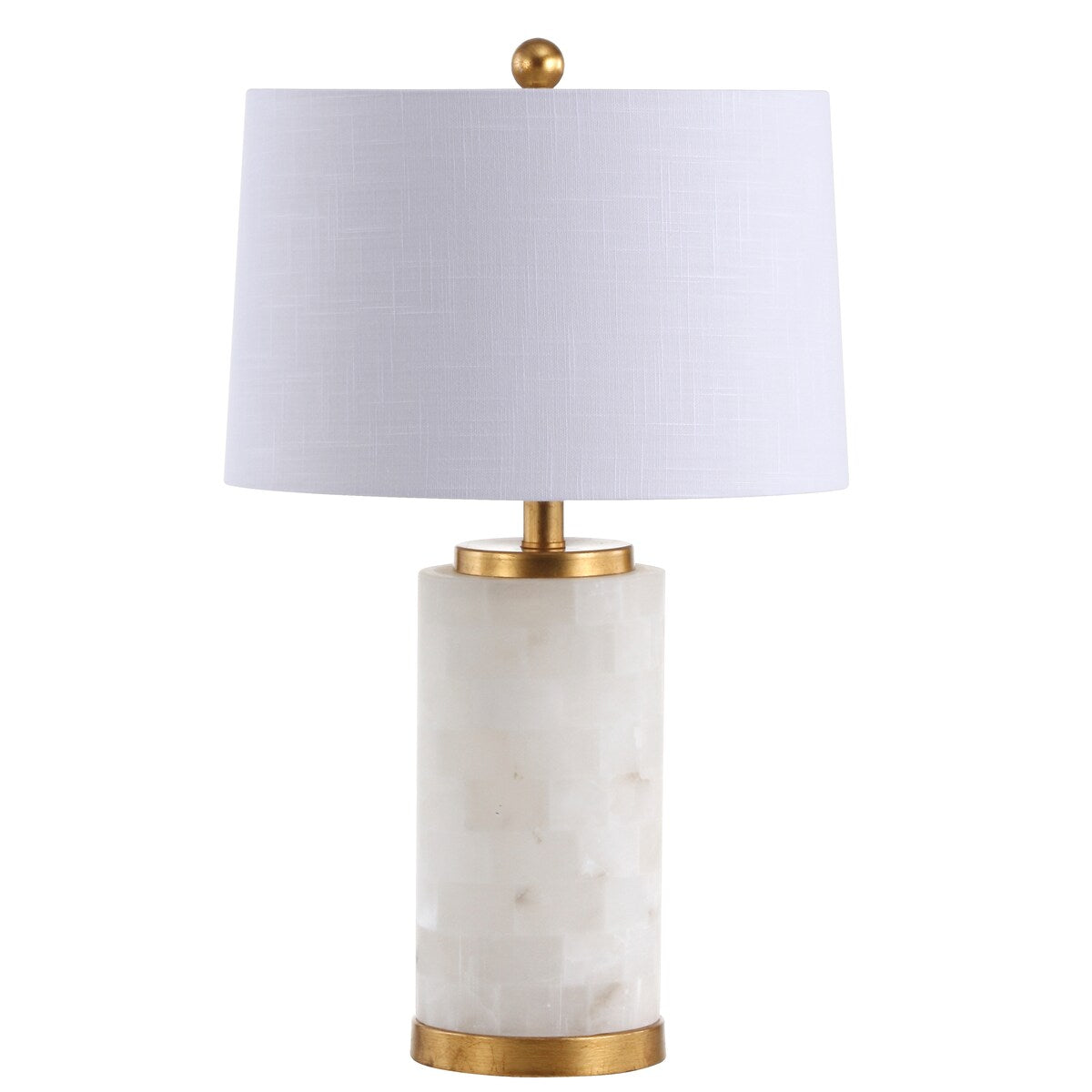 Versailles 25.5 Alabaster LED Table Lamp, White/Gold Leaf by JONATHAN Y