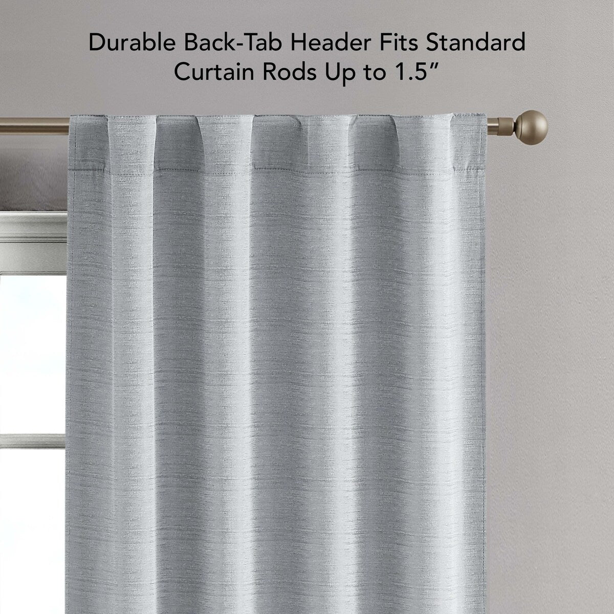 Creative Home Ideas Tobie Blackout Window Curtain, Room Darkening, Thermal Insulated, Back Tab. Set of 2 Panels with 2 Tiebacks