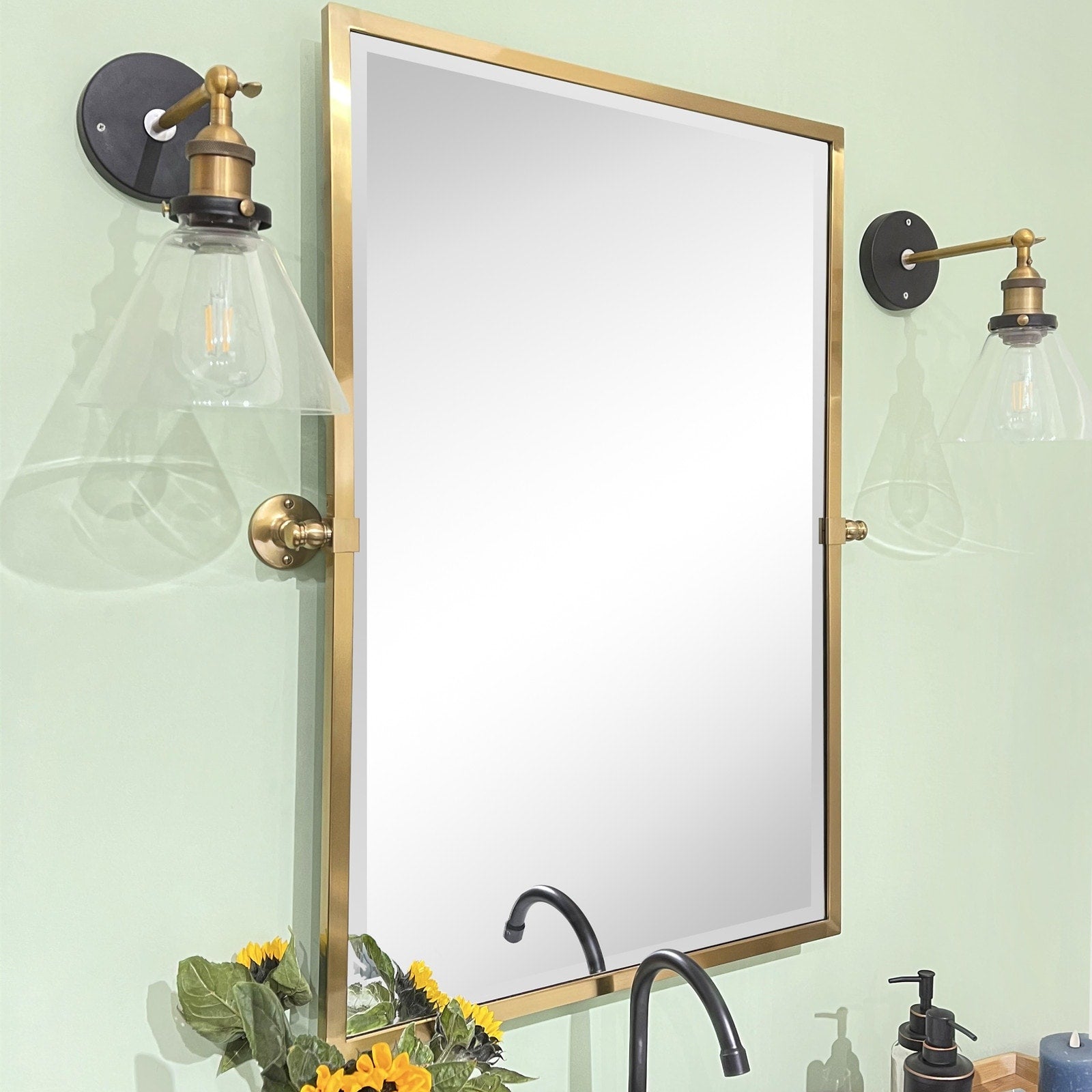 TEHOME Blakley Rectangle Metal Wall Mirror