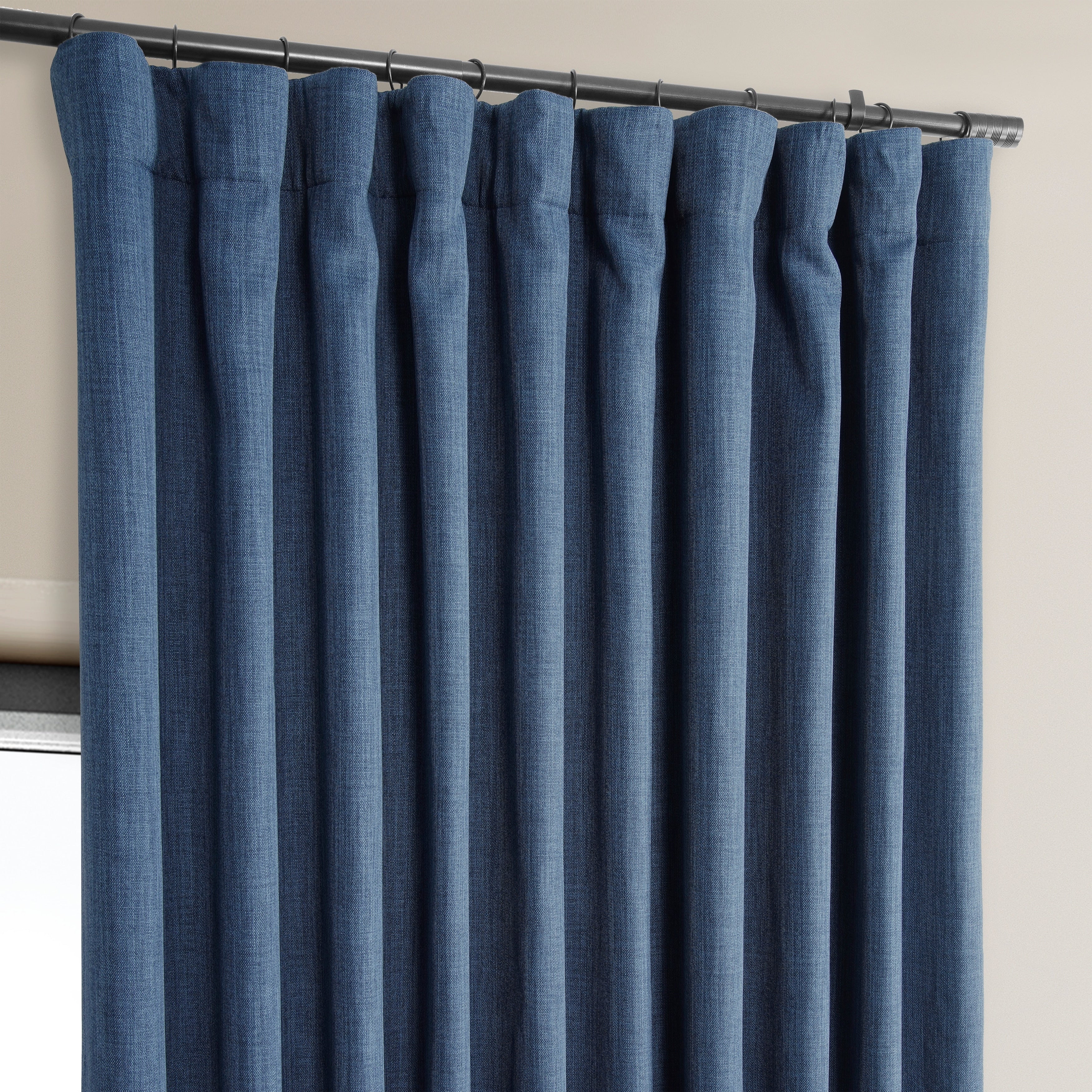 Exclusive Fabrics Faux Linen Extra Wide Room Darkening Curtains (1 Panel)