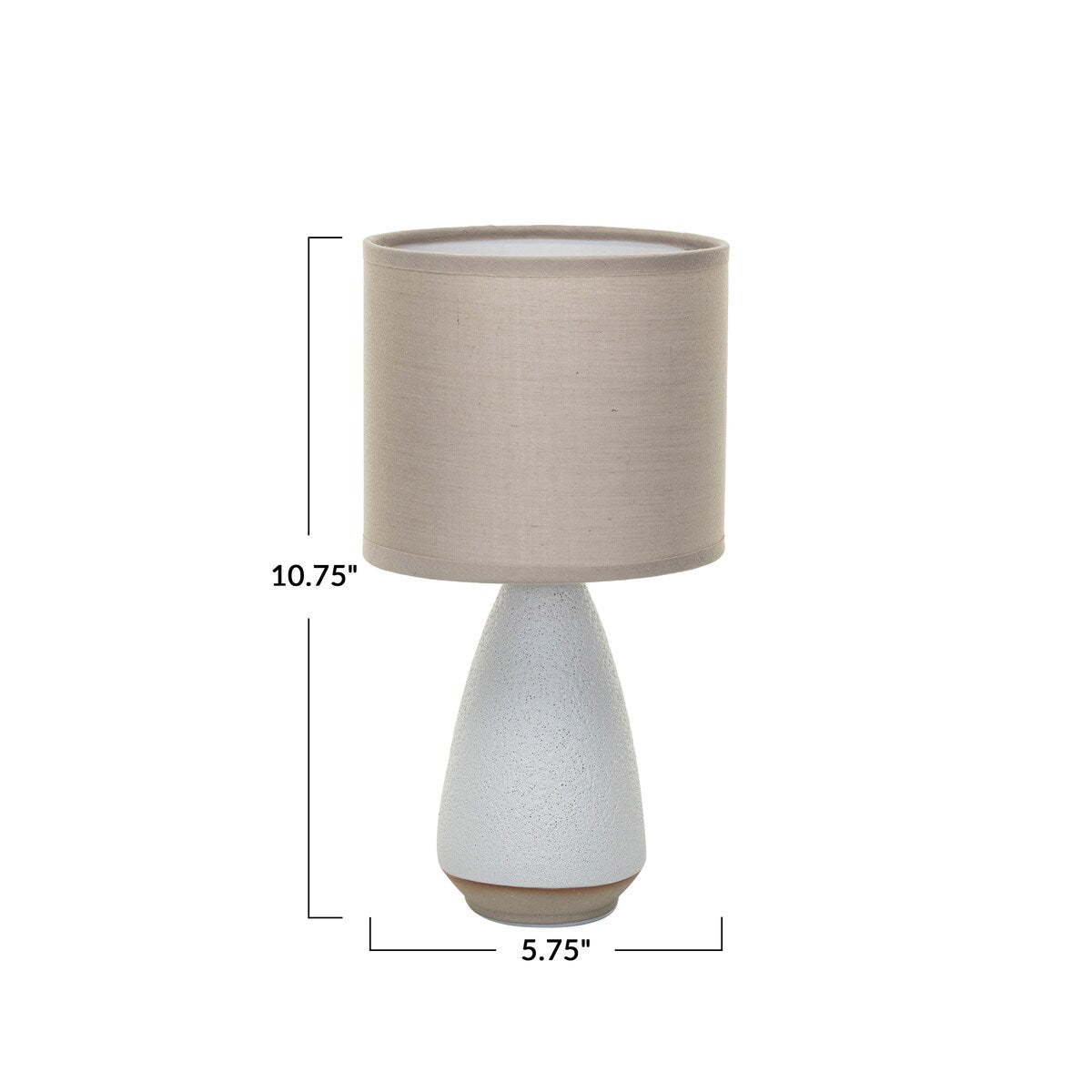 Stoneware Table Lamp with Linen Shade and Speckled Finish - 5.9L x 5.9W x 10.8H