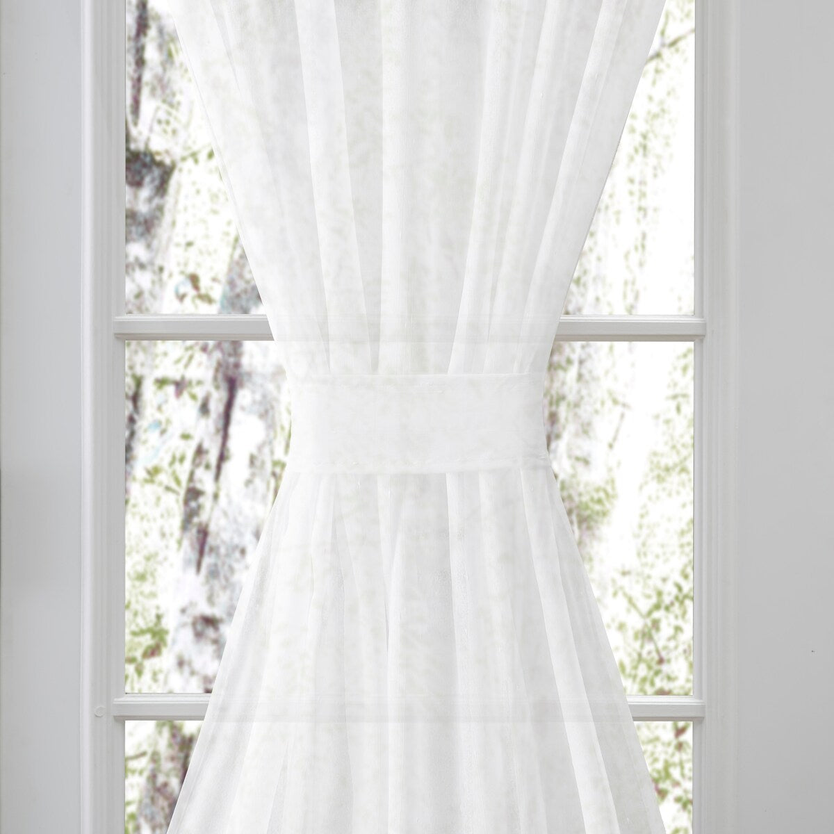 Sea Glass Door Curtain Panel with Tie-backs