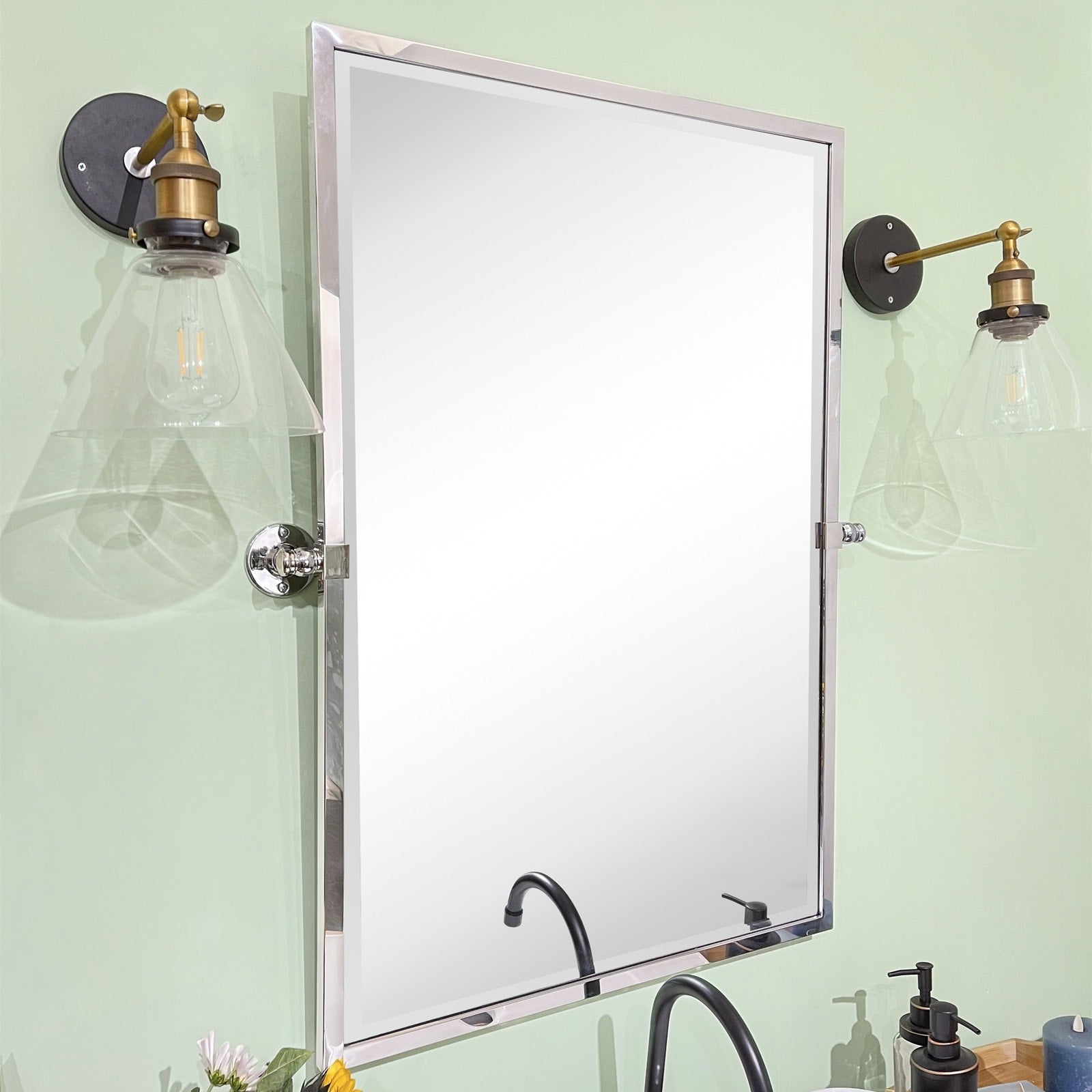 TEHOME Blakley Rectangle Metal Wall Mirror