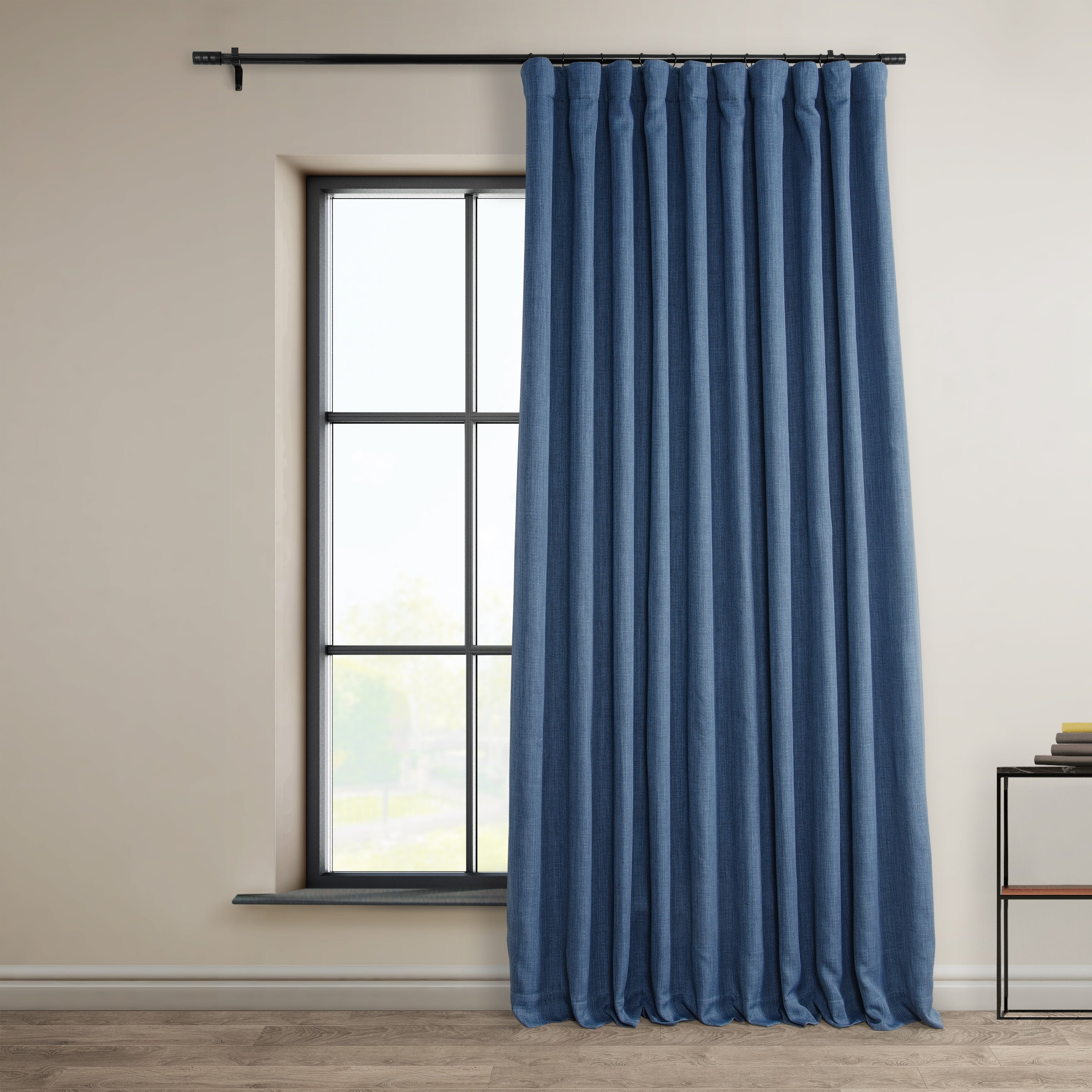 Exclusive Fabrics Faux Linen Extra Wide Room Darkening Curtains (1 Panel)