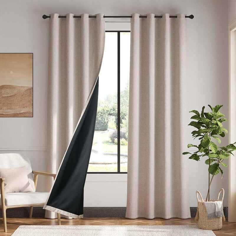 Blackout Curtains 84 Inch Length, 2 Panel Set, Living Room Insulated Curtains - 84L x 54W