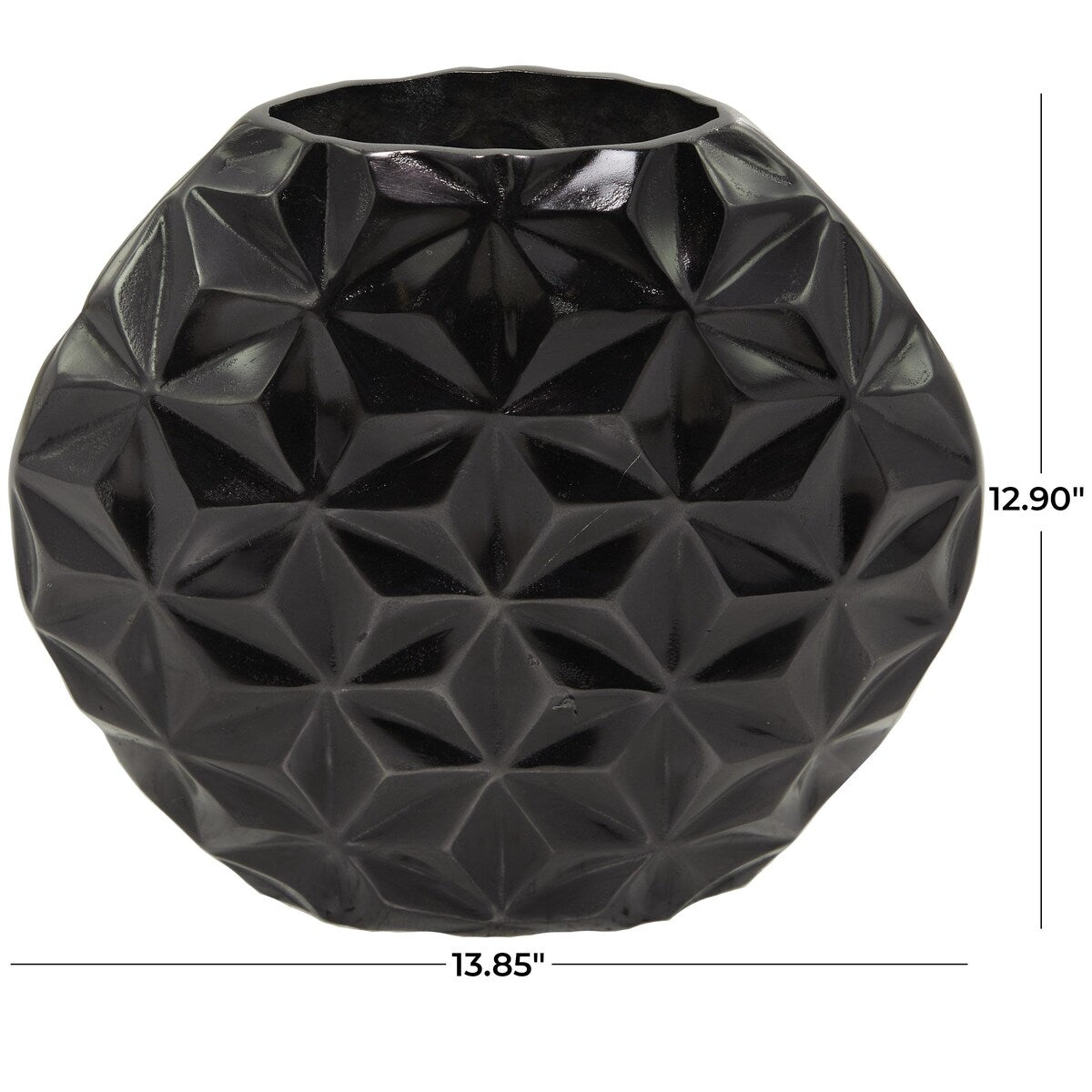 Aluminum Metal Geometric Faceted Decorative Vase - Silver, Black or Gold - CosmoLiving by Cosmopolitan