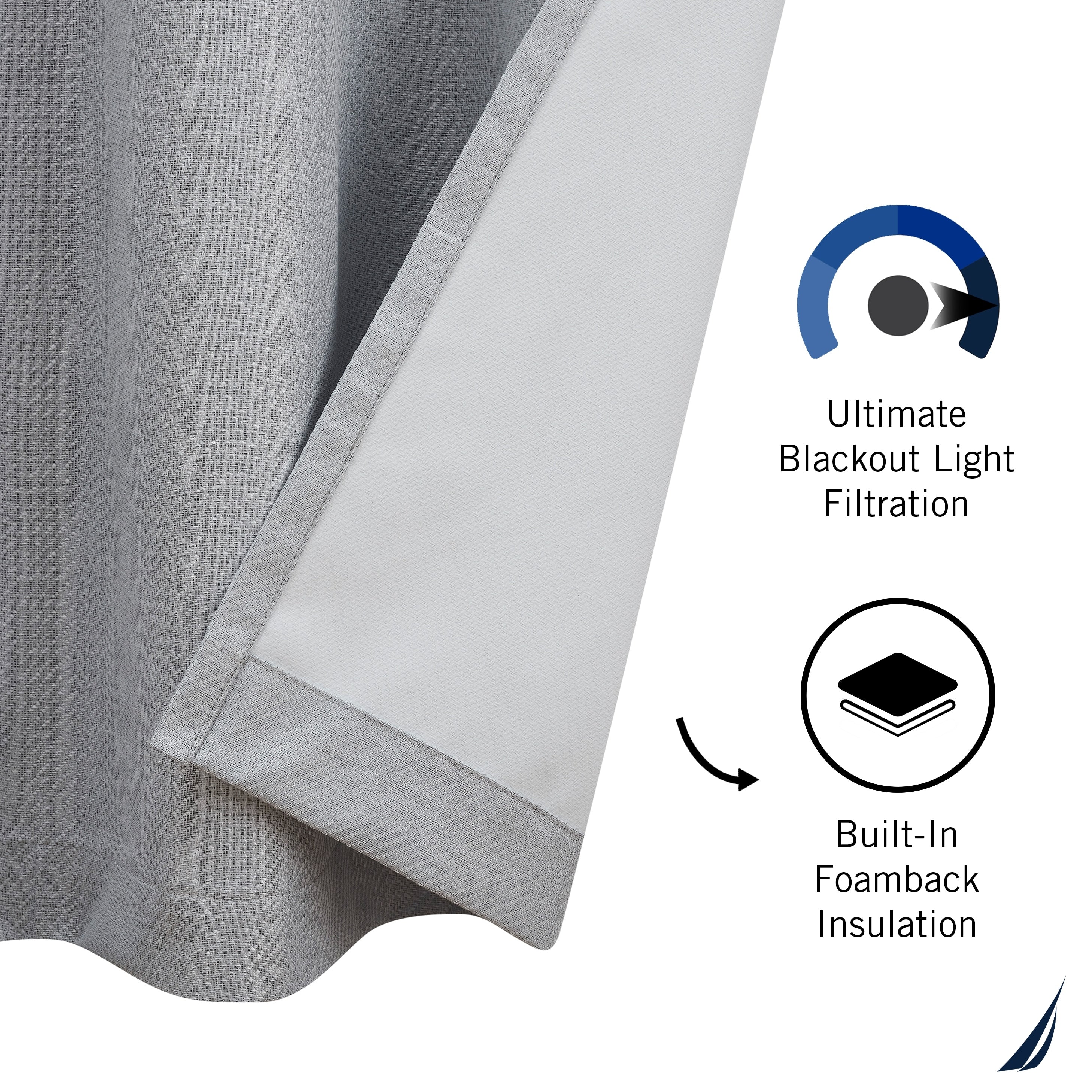 Nautica Providence Ultimate Blackout Extra Wide Curtains (Set of 2)