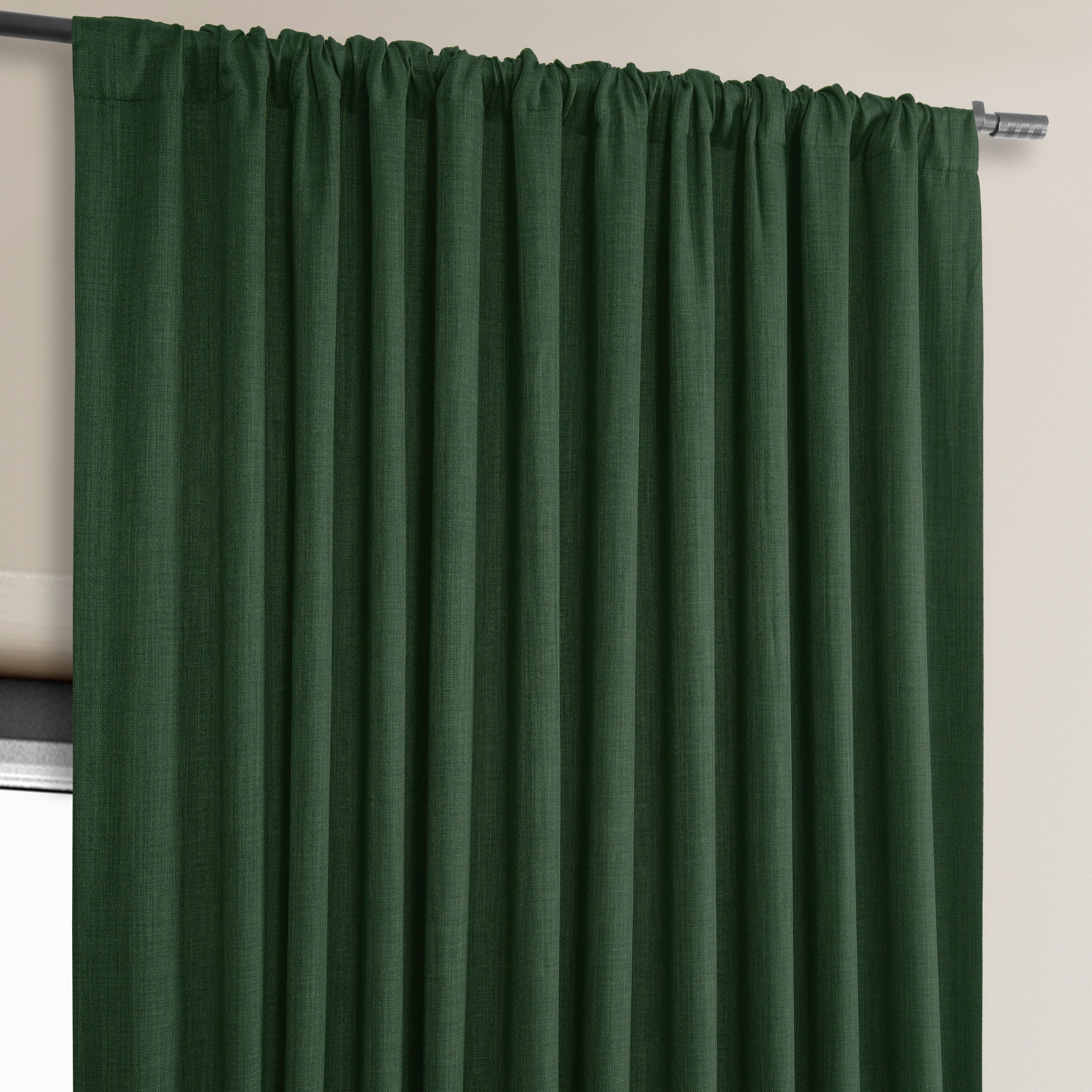 Exclusive Fabrics Faux Linen Extra Wide Room Darkening Curtains (1 Panel)