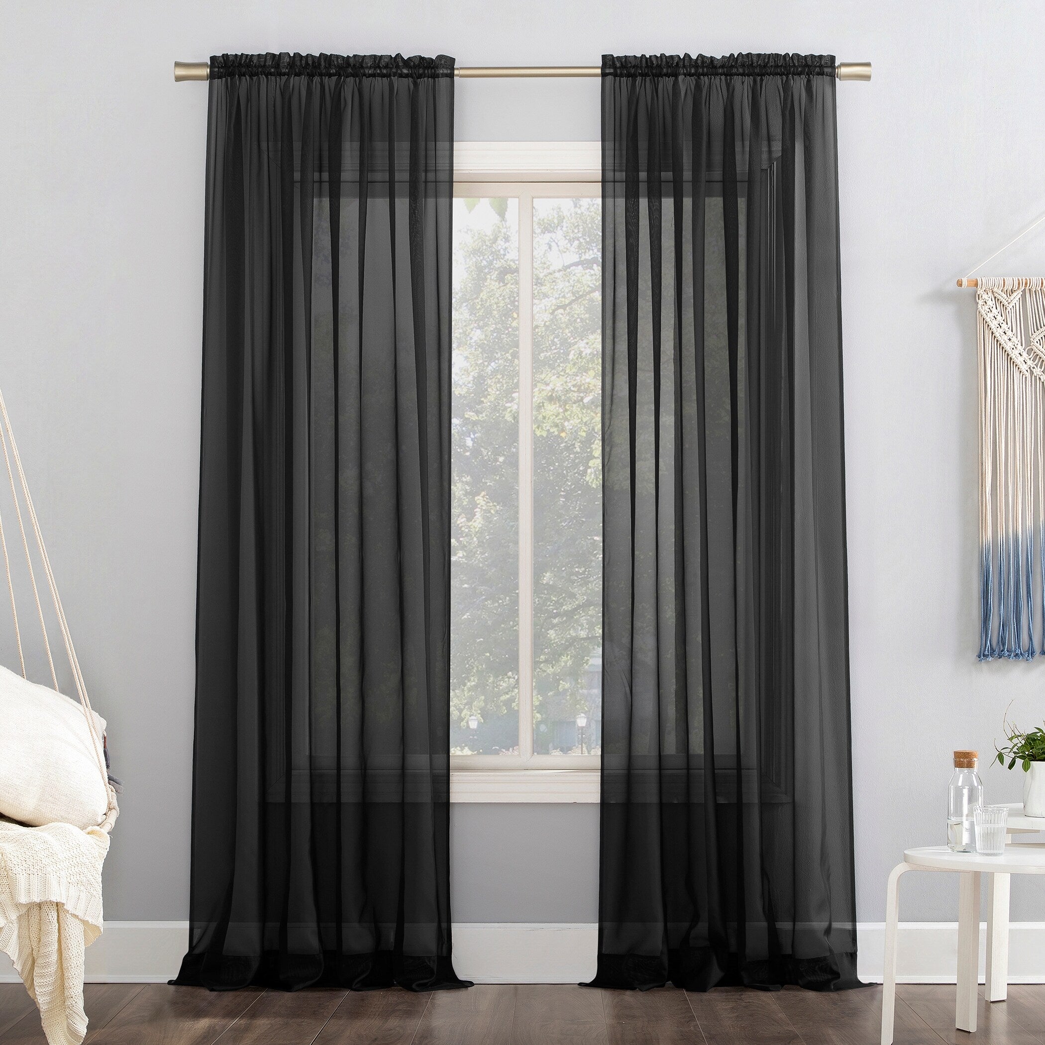 No. 918 Emily Voile Sheer Rod Pocket 1-Piece Curtain Panel, Single Panel